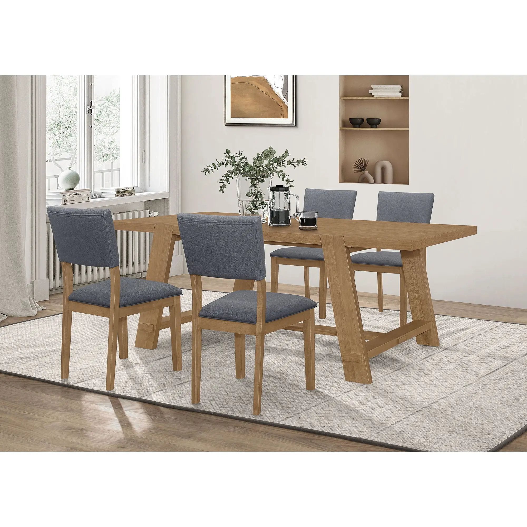 Modern Farmhouse Dining Set With Table And Chairs by HouseOfZazla