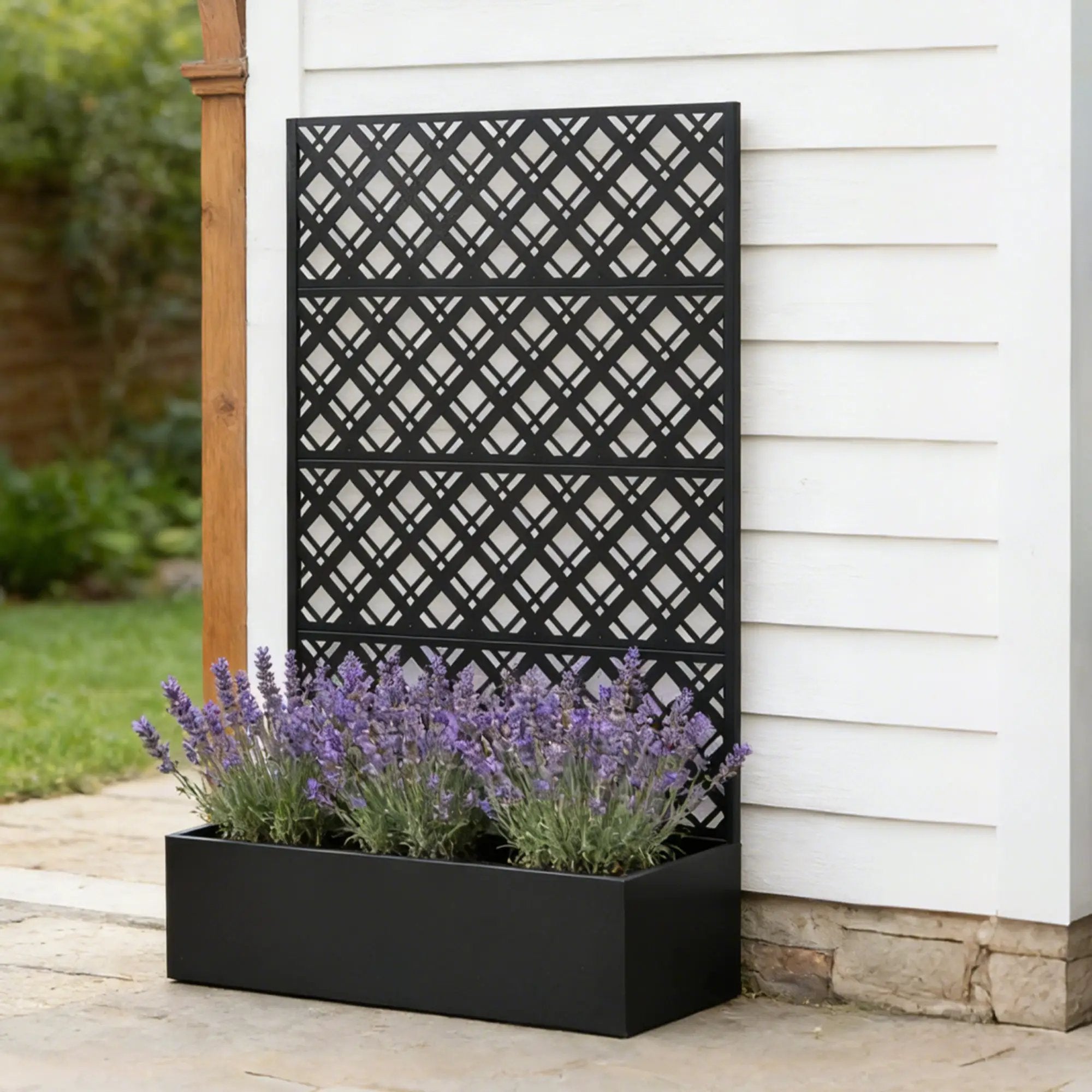Metal Planter Raised Garden Bed with Trellis by HouseOfZazla