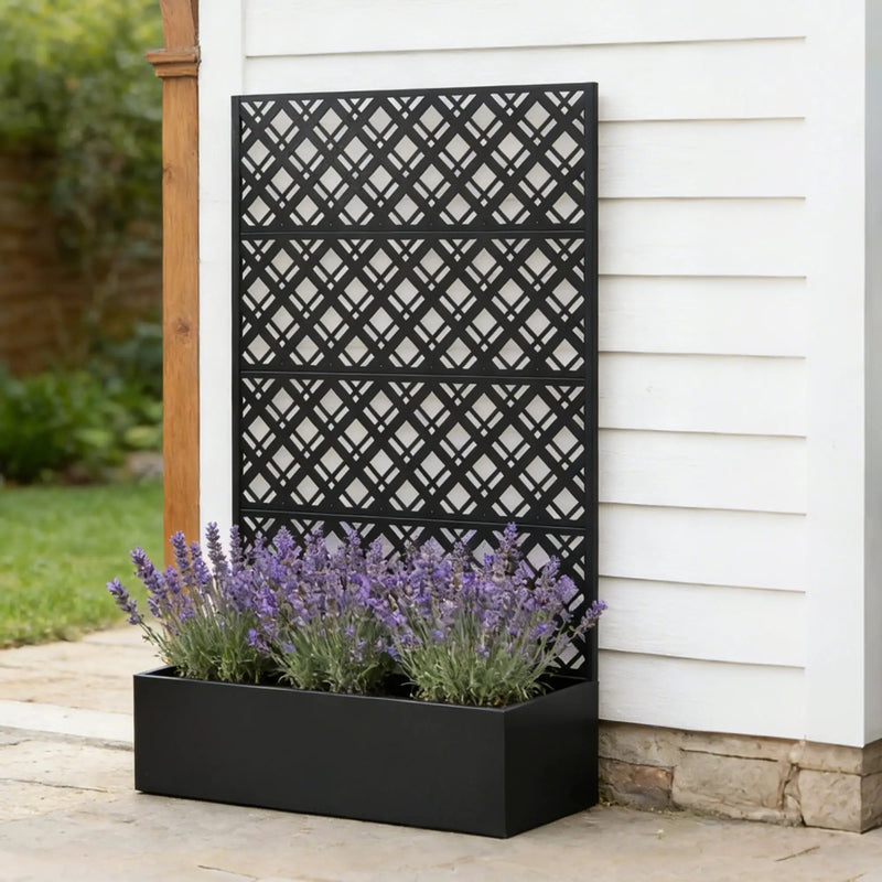 Metal Planter Raised Garden Bed with Trellis by HouseOfZazla