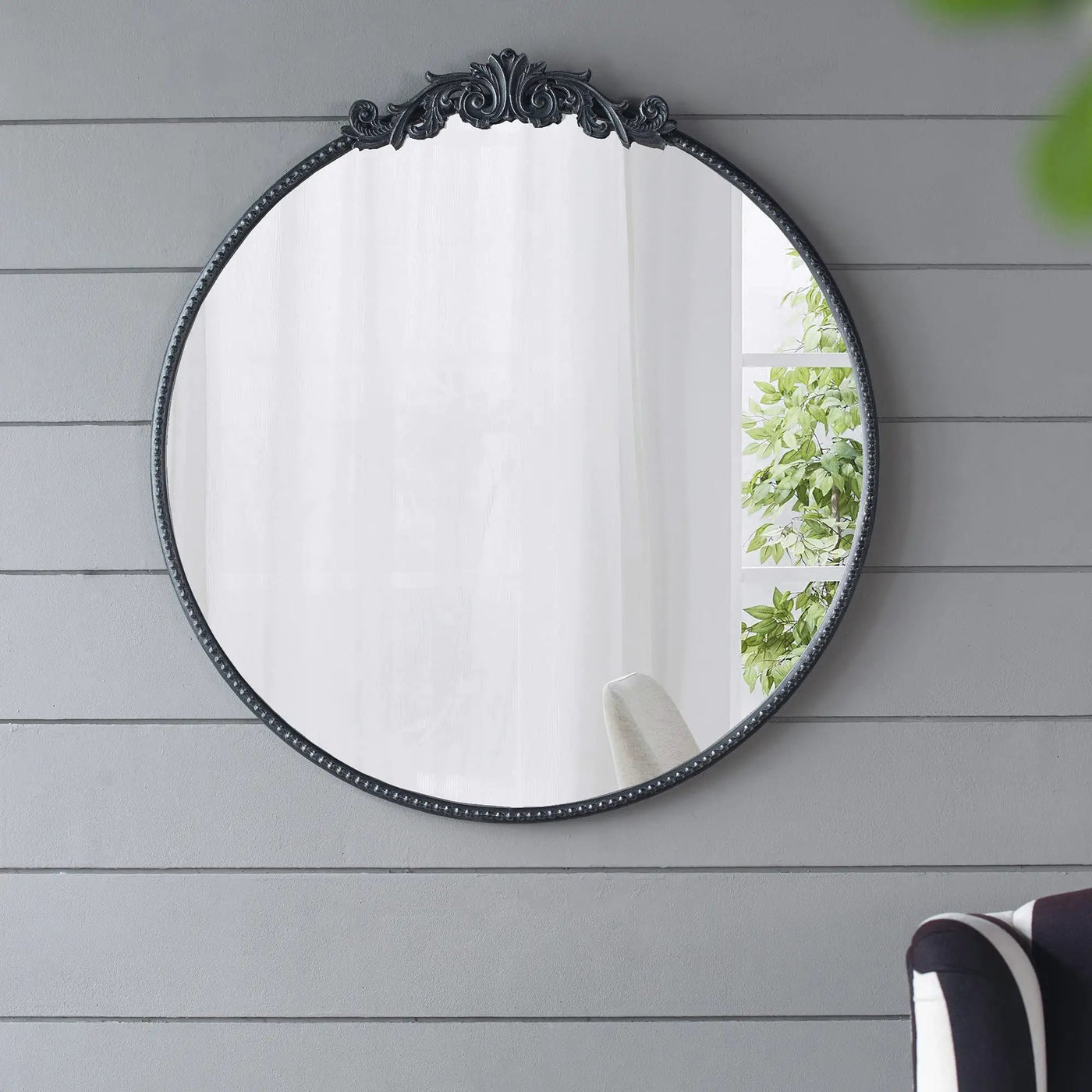 Classic Design Mirror With Baroque Inspired Frame For Bathroom, Entryway Console Lean Against Wall by Unique Piece Furniture