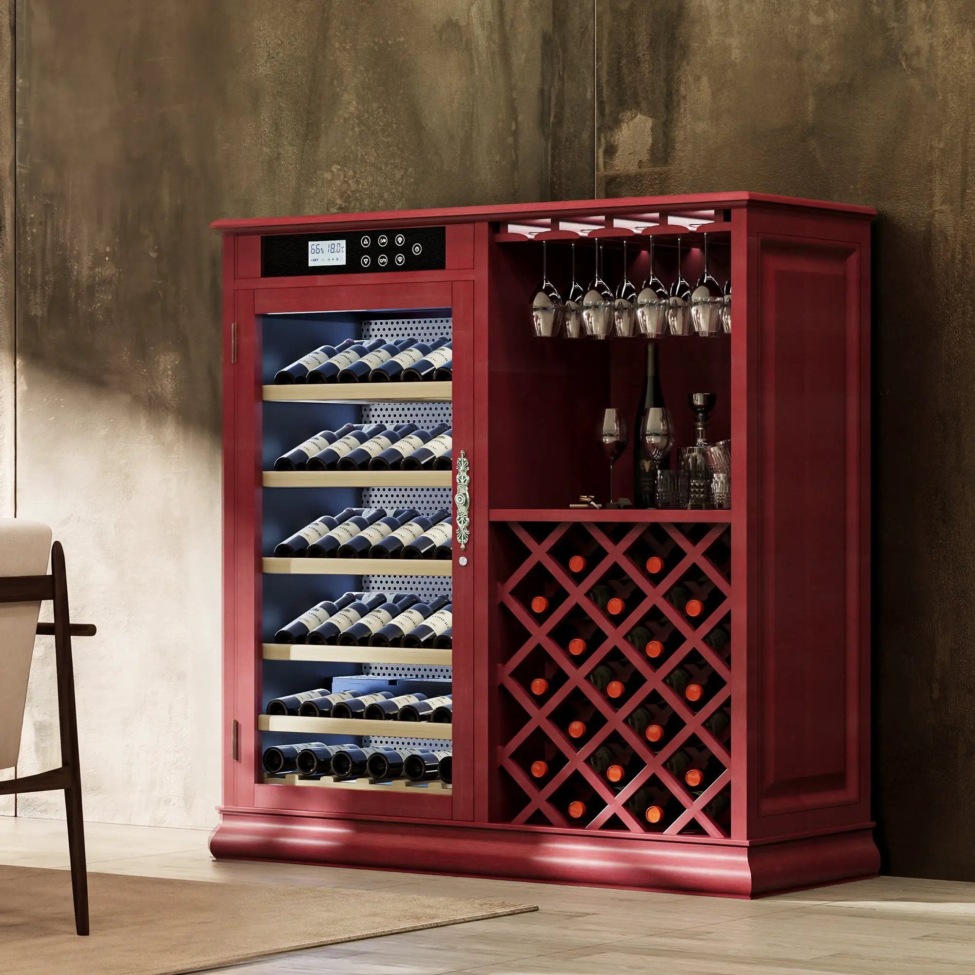 69 Bottles Wood Wine Refrigerator Cabinet by HouseOfZazla