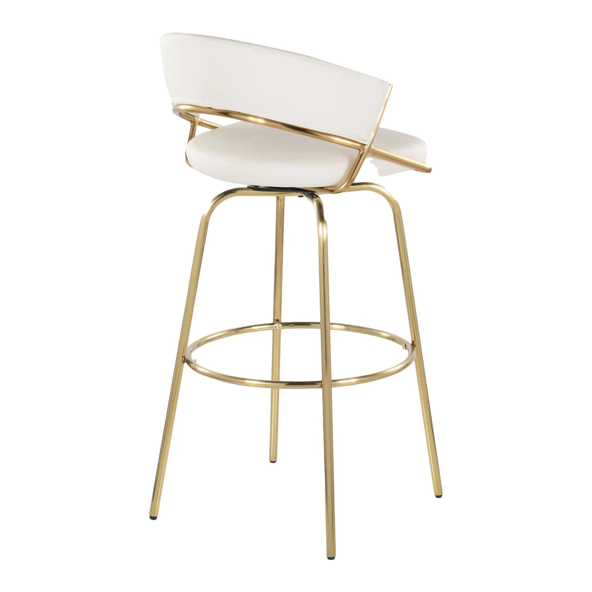 Jie - Fixed Height Contemporary Barstool With Swivel With Round Footrest (Set of 2) by Unique Piece Furniture
