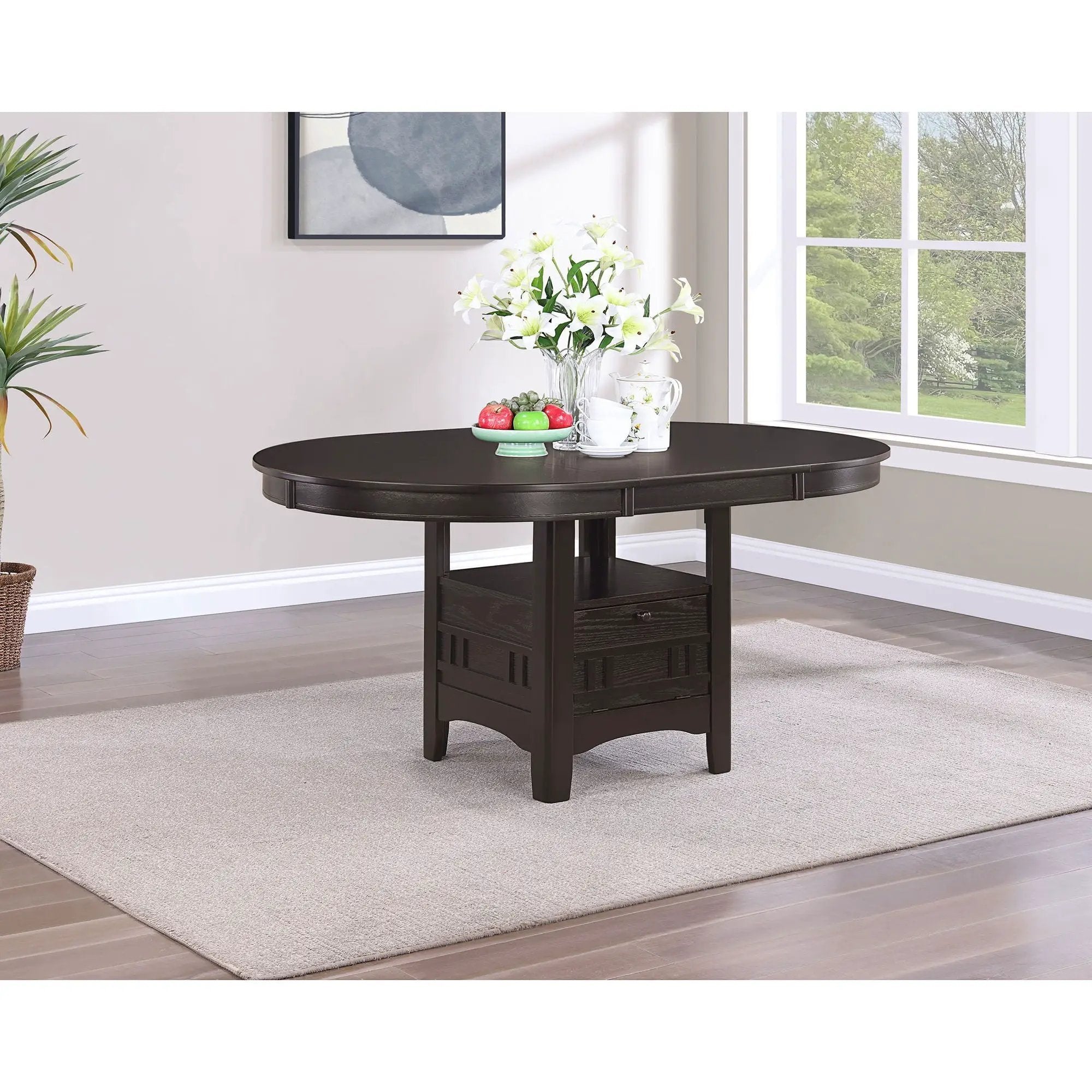 Illkirch - Oval Extension Leaf Dining Table With Expandable Surface - Espresso by HouseOfZazla