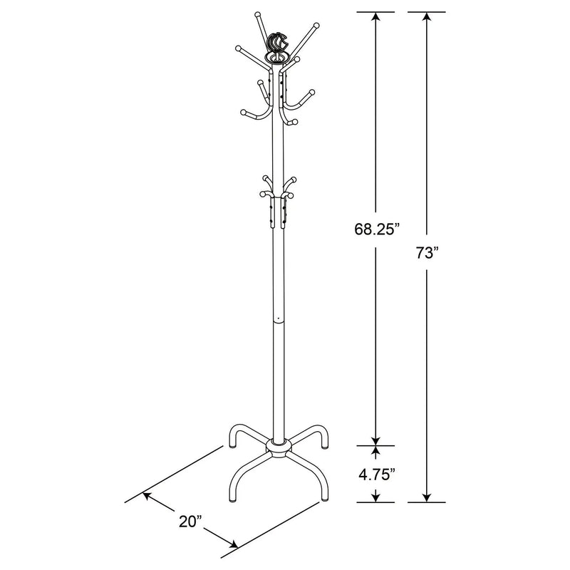 Collier 12 Hook Freestanding Coat Rack Hat Hanger Black by Unique Piece Furniture