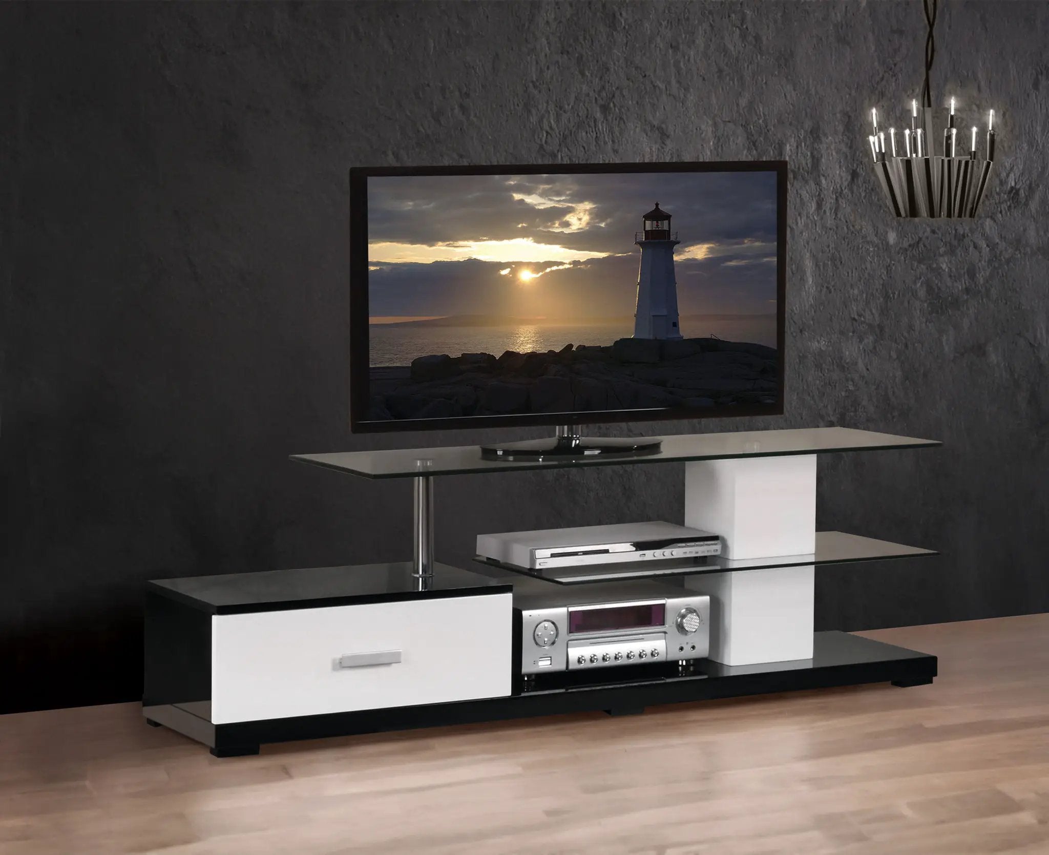 Ivana TV Stand - White / Black by HouseOfZazla