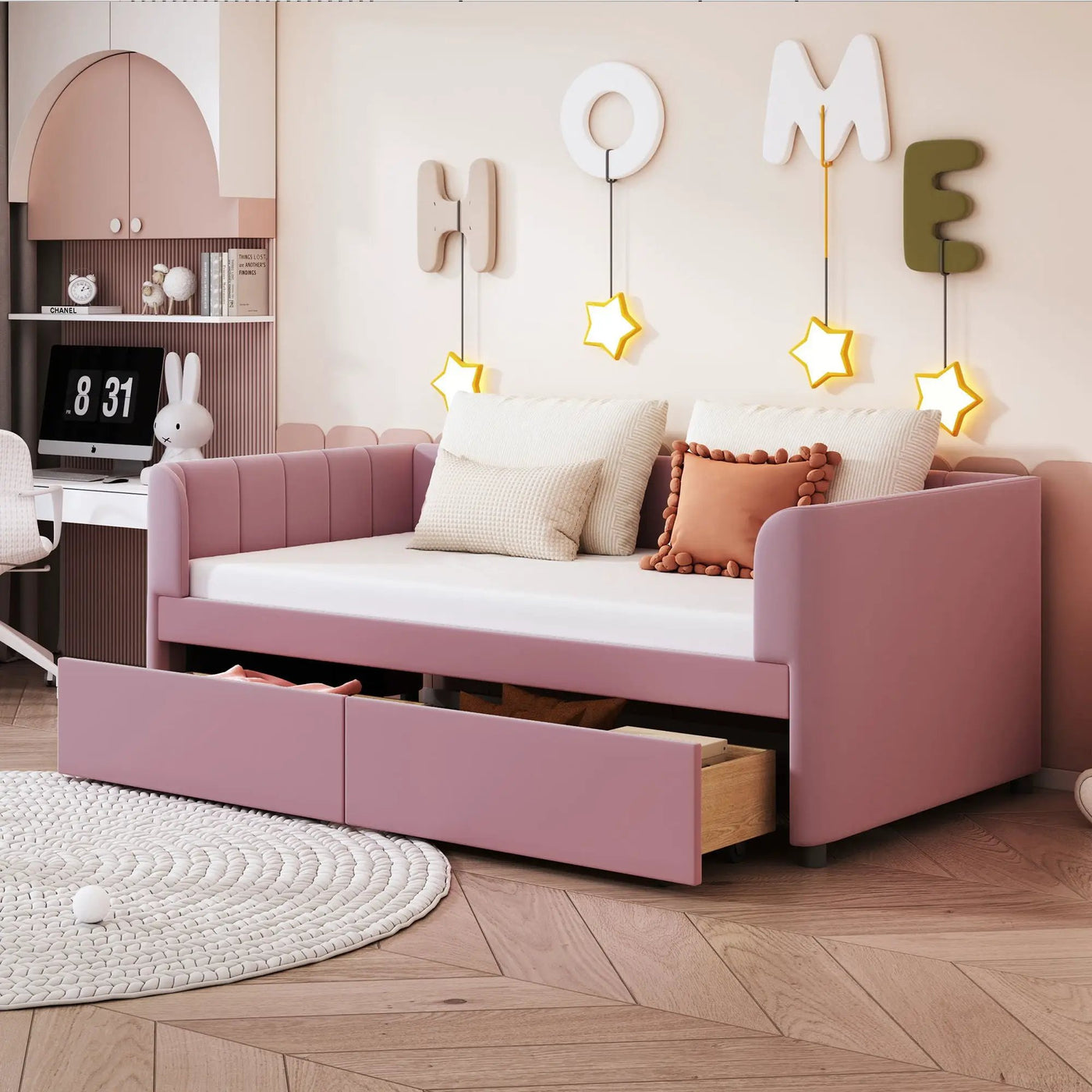Upholstered Daybed With Ergonomic Design Backrest by HouseOfZazla