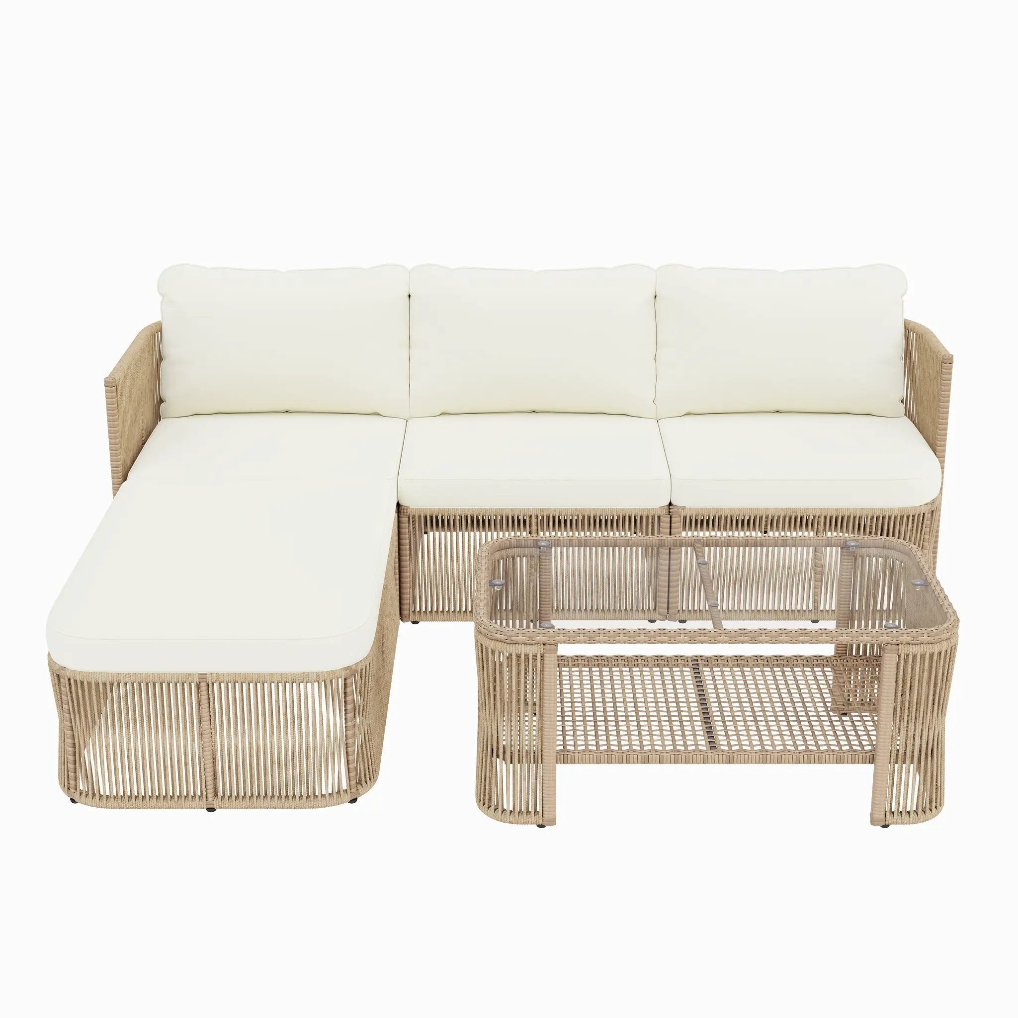 Outdoor PE Rattan Patio Furniture Set with Iron Frame by HouseOfZazla