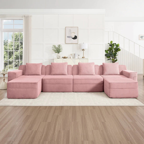 Modular 4 Seat U Shape Sectional Boneless Sofa, photo 2 of 10