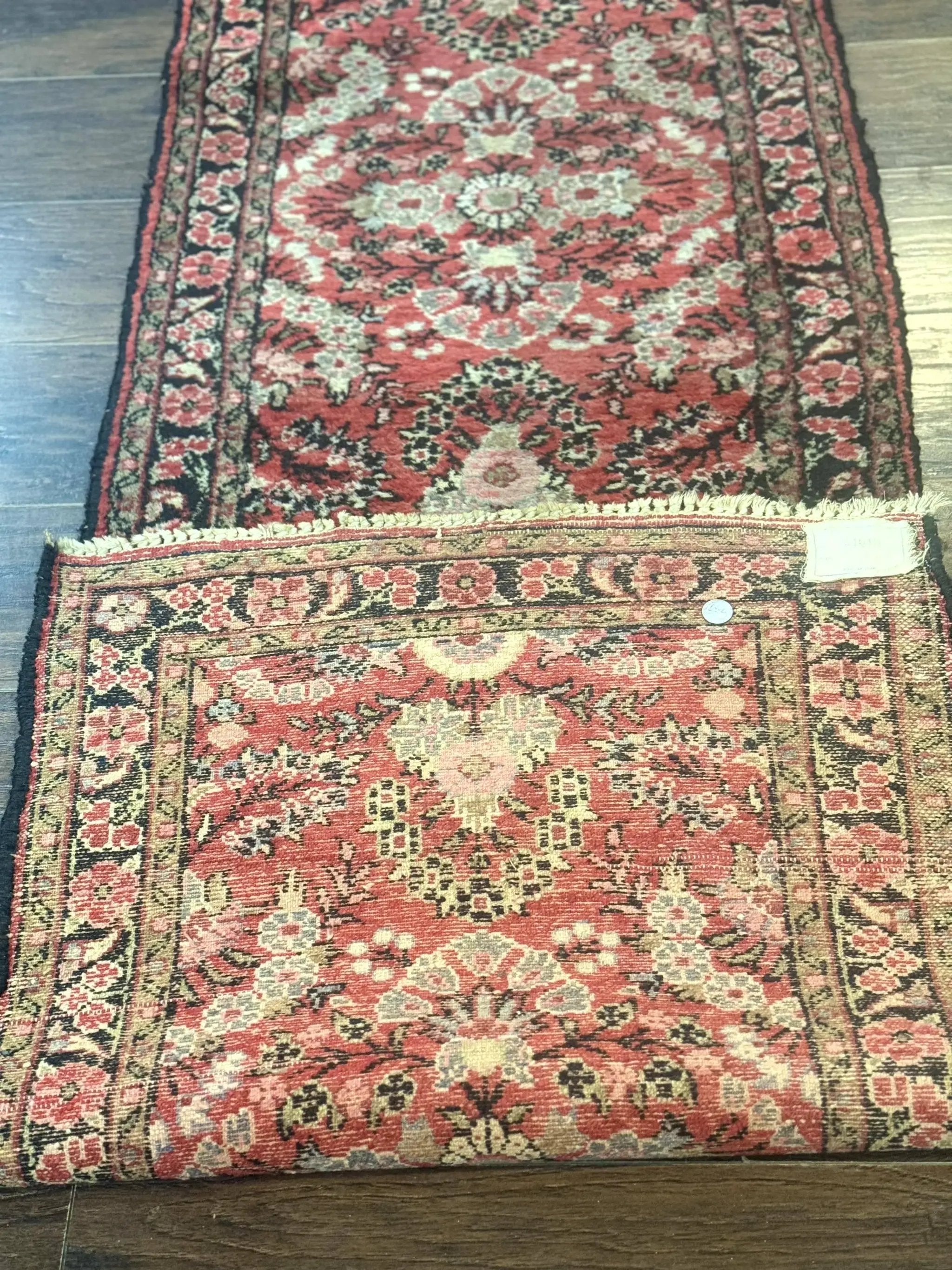 Persian Hamadan Runner Rug 2 x 13.6 – Red Floral Wool Hallway Carpet by Jewel Rugs