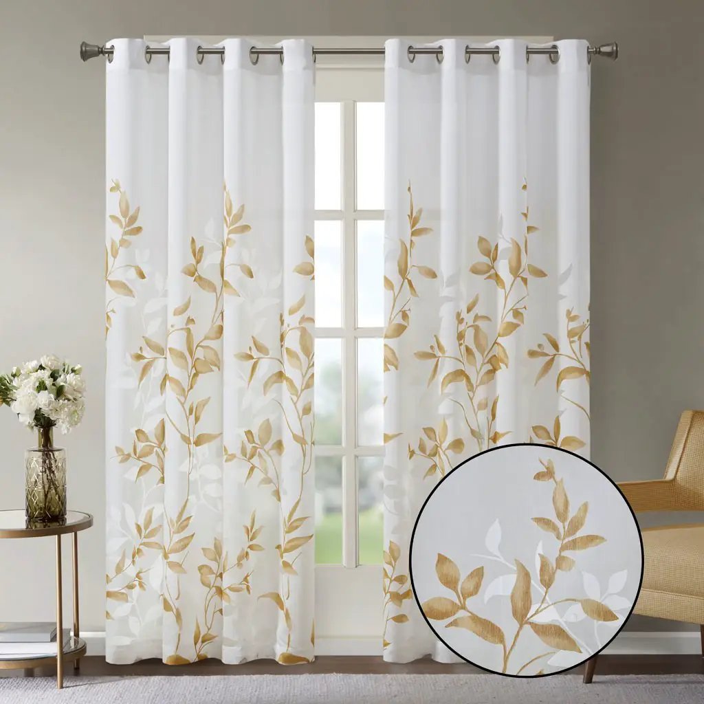 Burnout Printed Curtain Panel (Only 1 Pc Panel) by HouseOfZazla