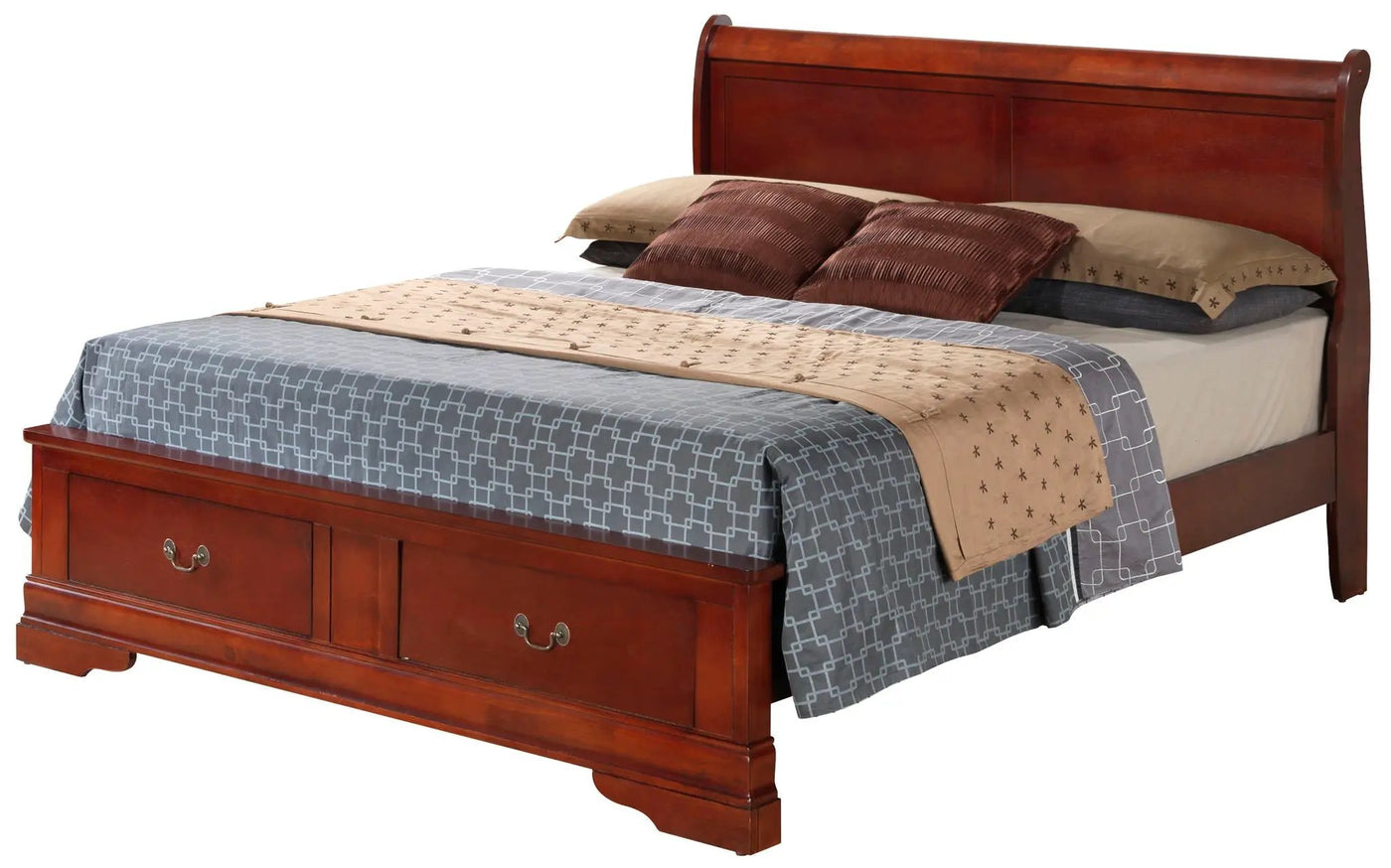 Upholstered Panel Sleigh Bed Design by HouseOfZazla