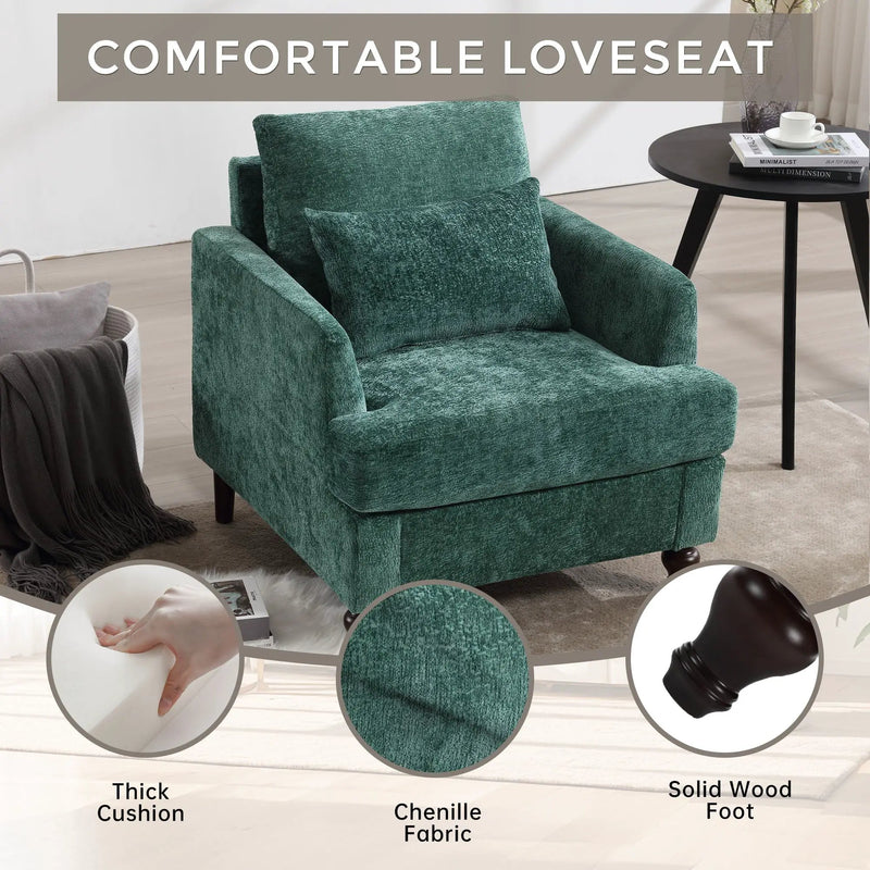 Modern Mid Century Wood Frame Armchair With Tufted Design by Unique Piece Furniture