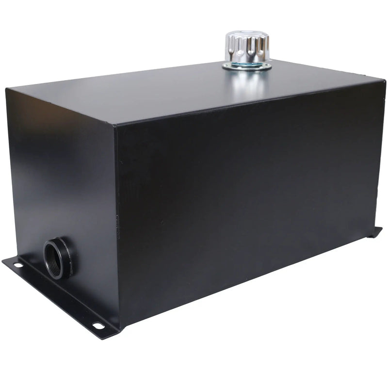 Heavy Duty Hydraulic Fluid Tank 10 Gal Steel Reservoir With Strainer, Gauge & Breather Cap For Tractors & Trucks - Black by HouseOfZazla