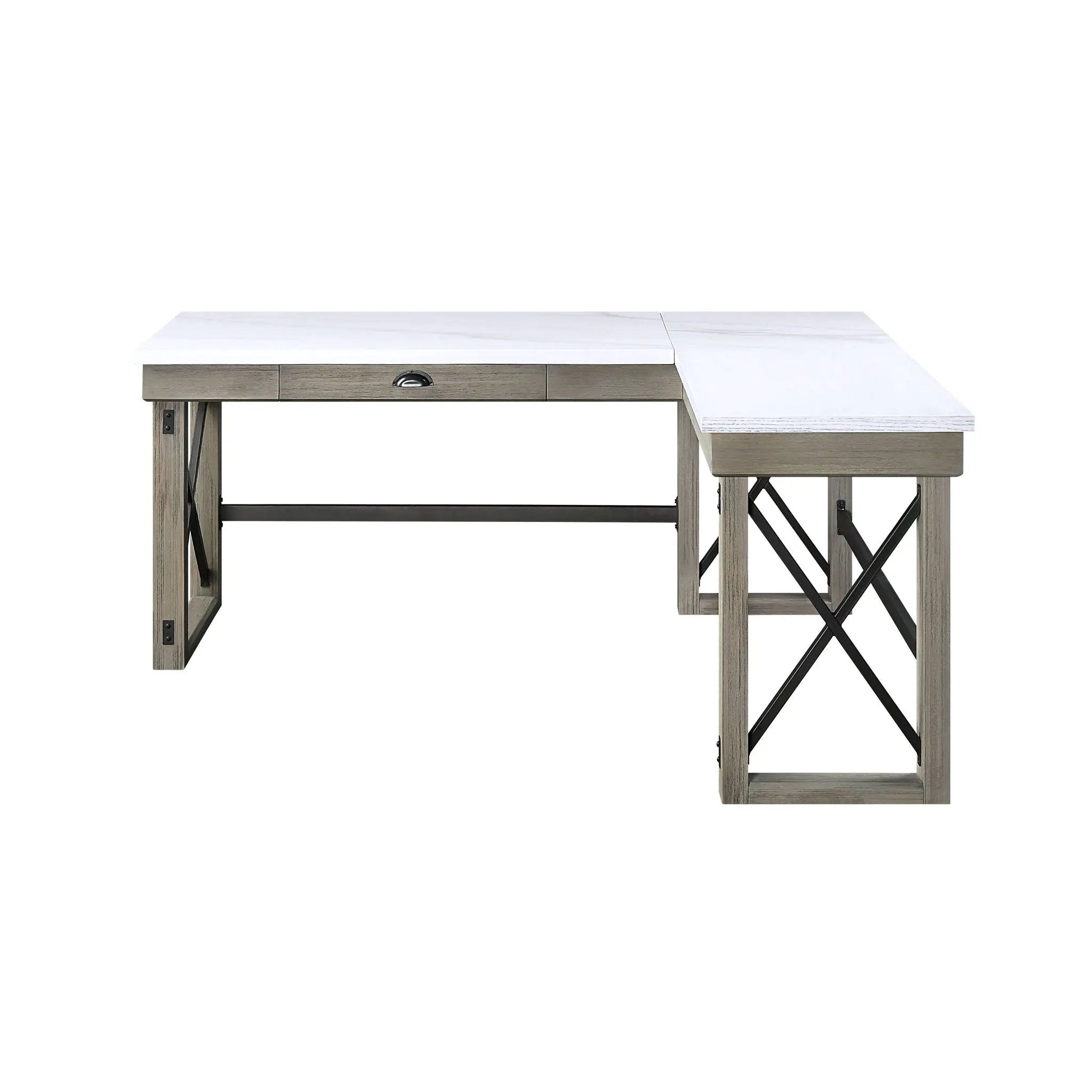 Talmar - Marble Top & Rustic Writing Desk With Lift Top - Oak by HouseOfZazla