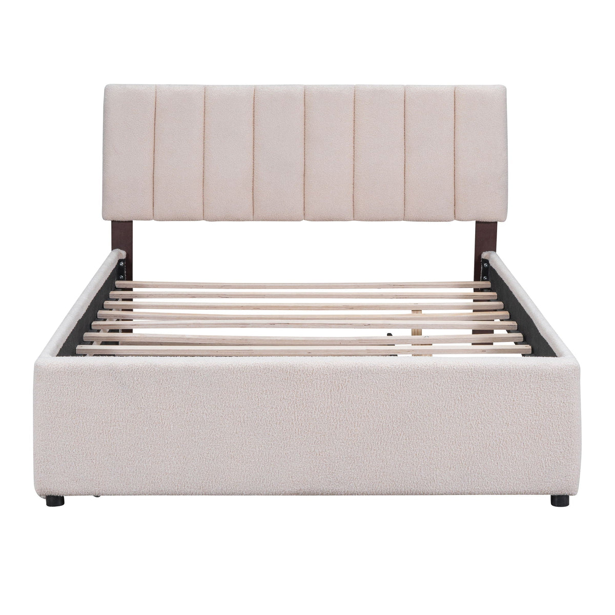 Upholstered Platform Bed With Trundle and LED Lights - Full or Queen, photo 10 of 40