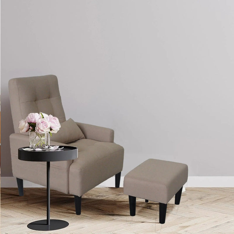 Living Room Sofa Single Chair And Ottoman, Modern Multi-Function Fabric Living Room Sofa Lounge Chair Bed And Stool. Soft Leisure Single Chair Adjustable Into 5 Angles With Sofa Bed by HouseOfZazla