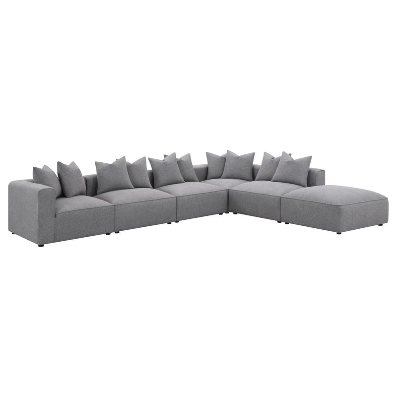Jennifer Square Upholstered Ottoman Grey by Unique Piece Furniture
