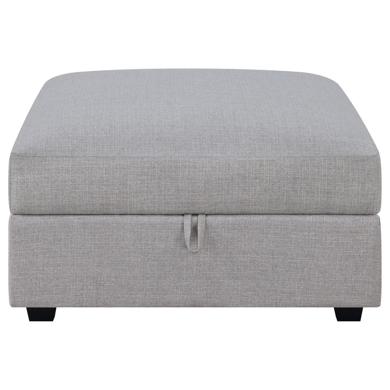 Cambria Square Upholstered Storage Ottoman Grey by Unique Piece Furniture