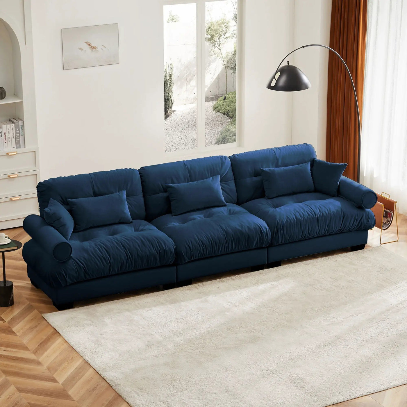 Modern Oversize Sofa With Cloud Like Comfort, Featuring Waist And Throw Pillows by HouseOfZazla