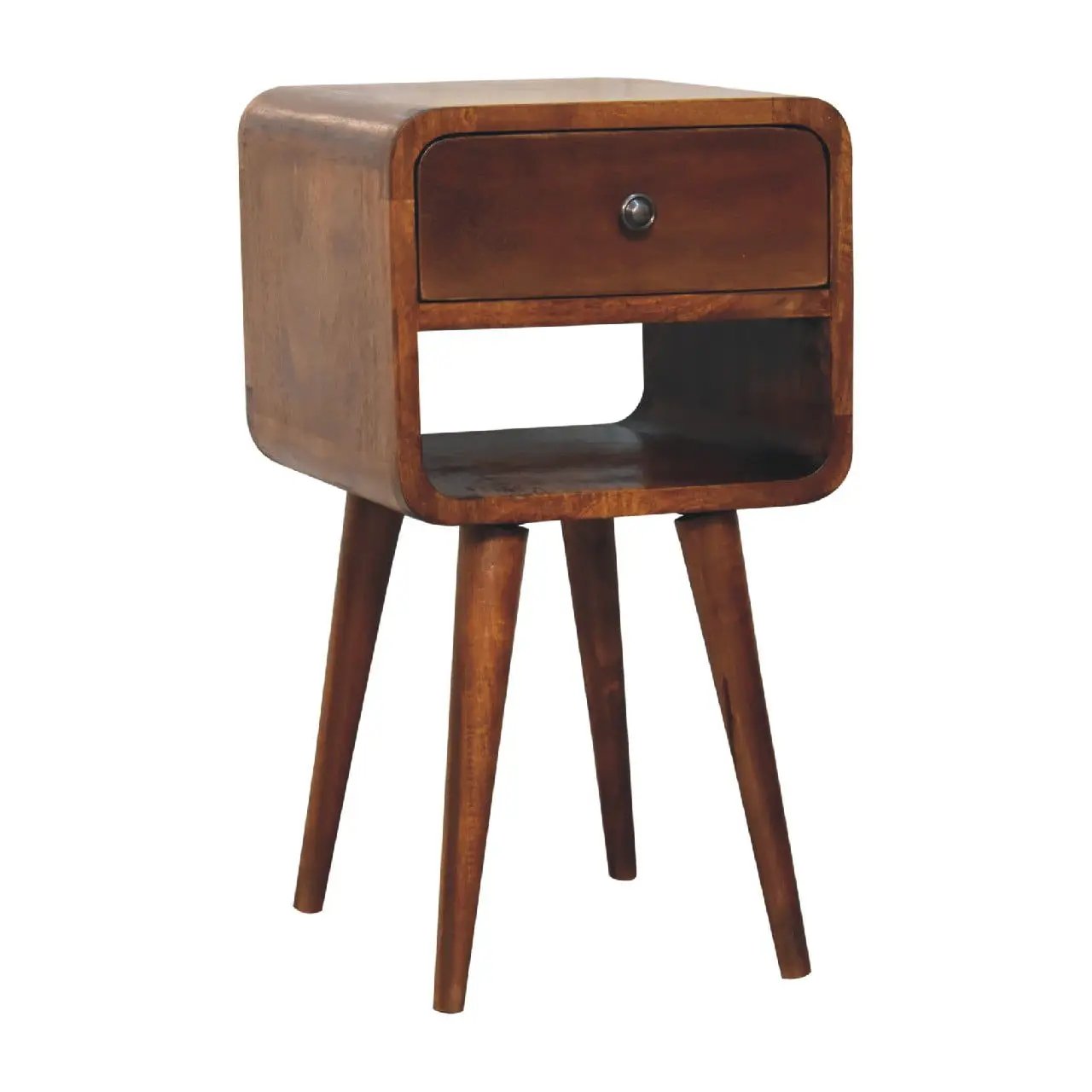 Mini Chestnut Curve Lower Bedside Nifhtstand by Unique Piece Furniture