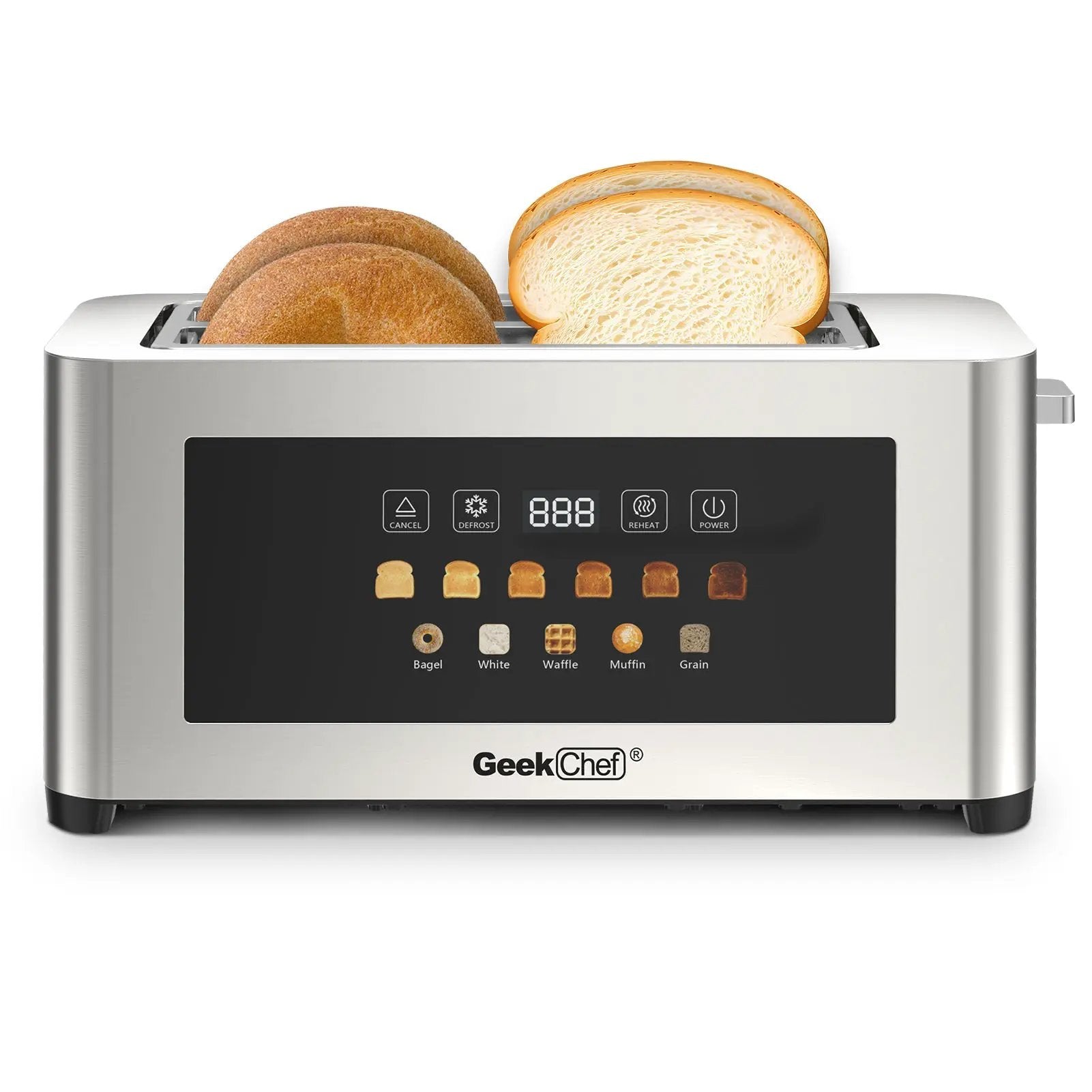 4-Slice Toaster with Extra-Wide Entrance and LED Display by HouseOfZazla