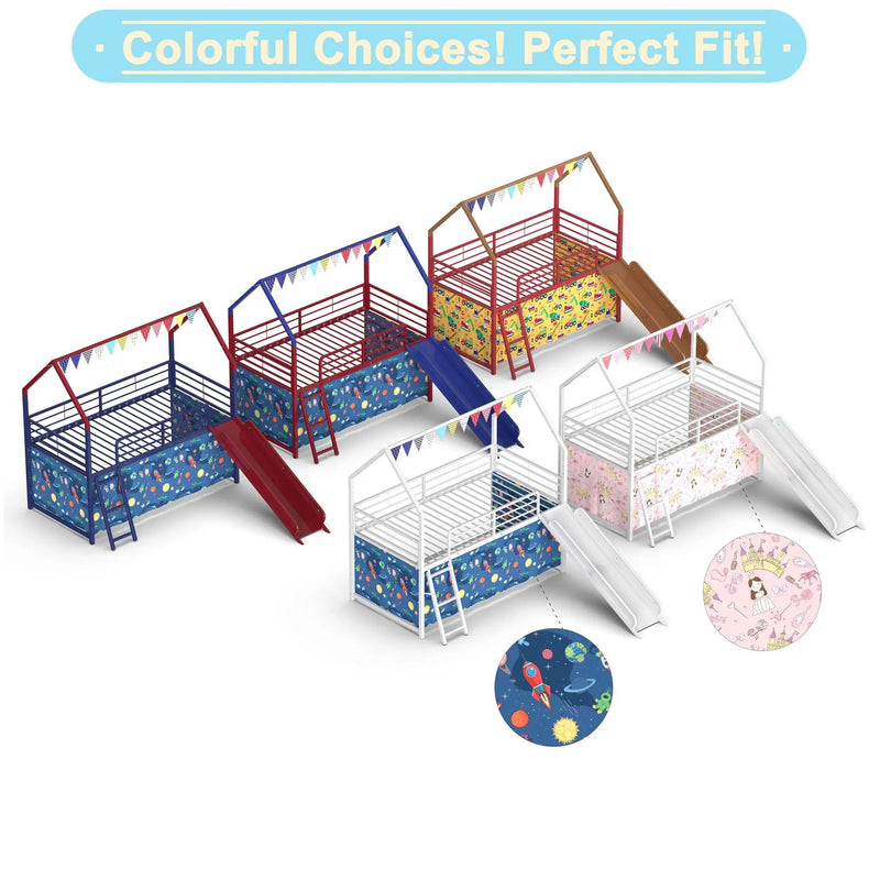 Jack - House Loft Bed With Slide And Curtain Set by Unique Piece Furniture