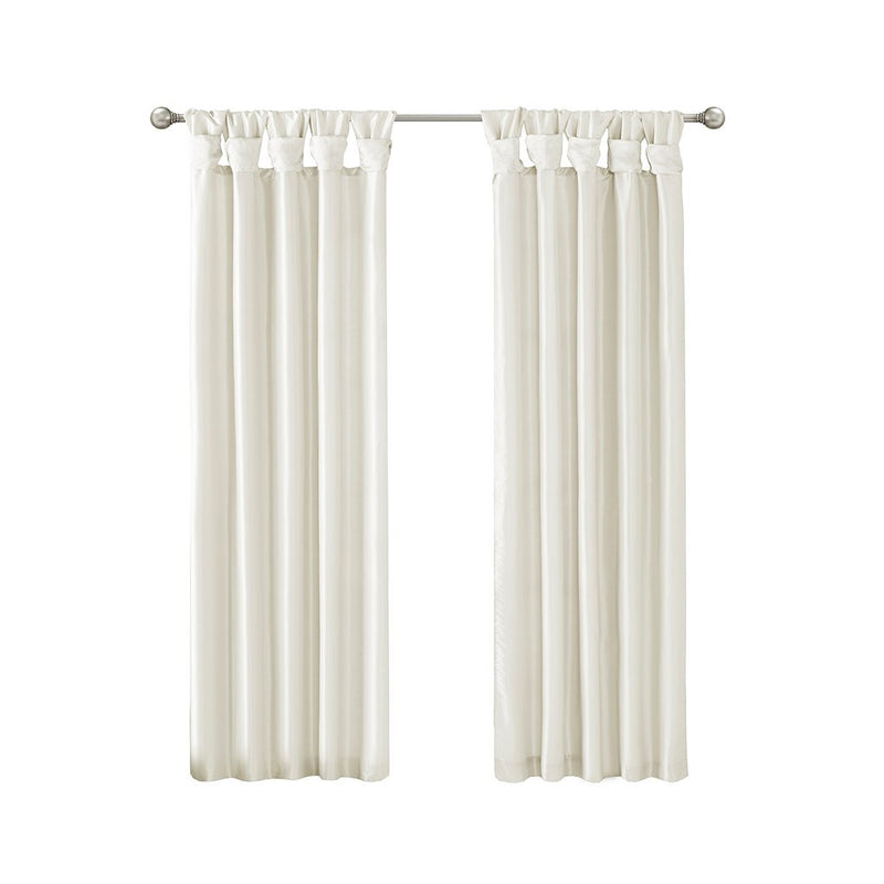 Twist Tab Lined Window Curtain Panel White 50x95 by HouseOfZazla