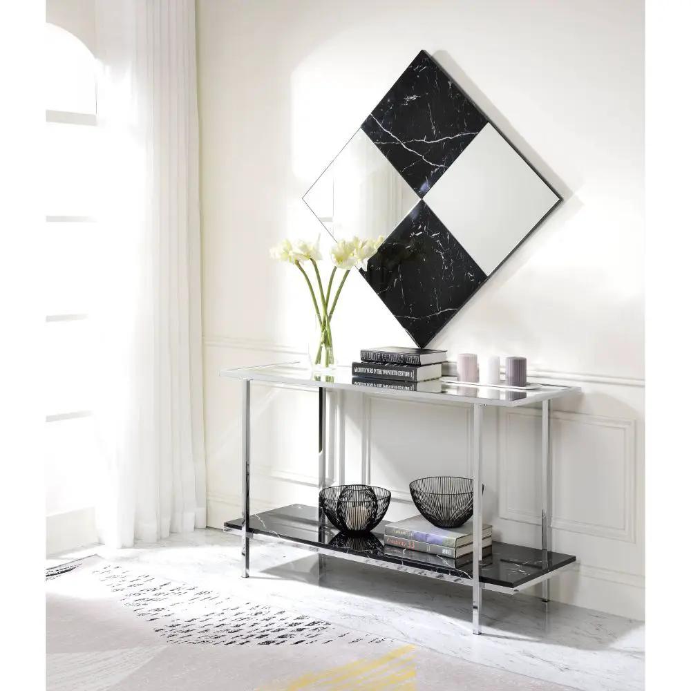 Angwin - Accent Mirror - Mirrored & Faux Marble Top by Unique Piece Furniture