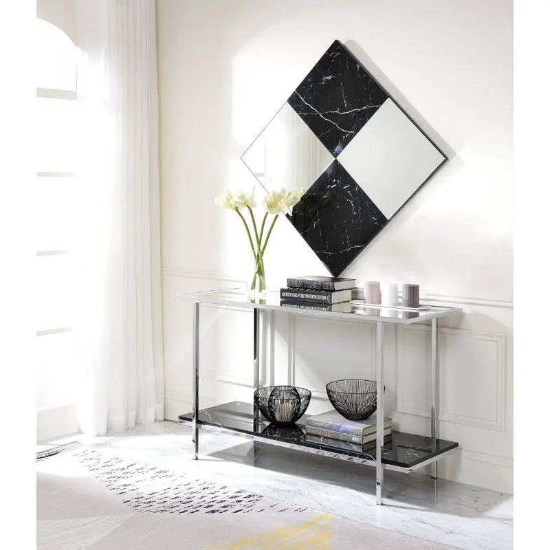 Angwin - Accent Mirror - Mirrored & Faux Marble Top by Unique Piece Furniture