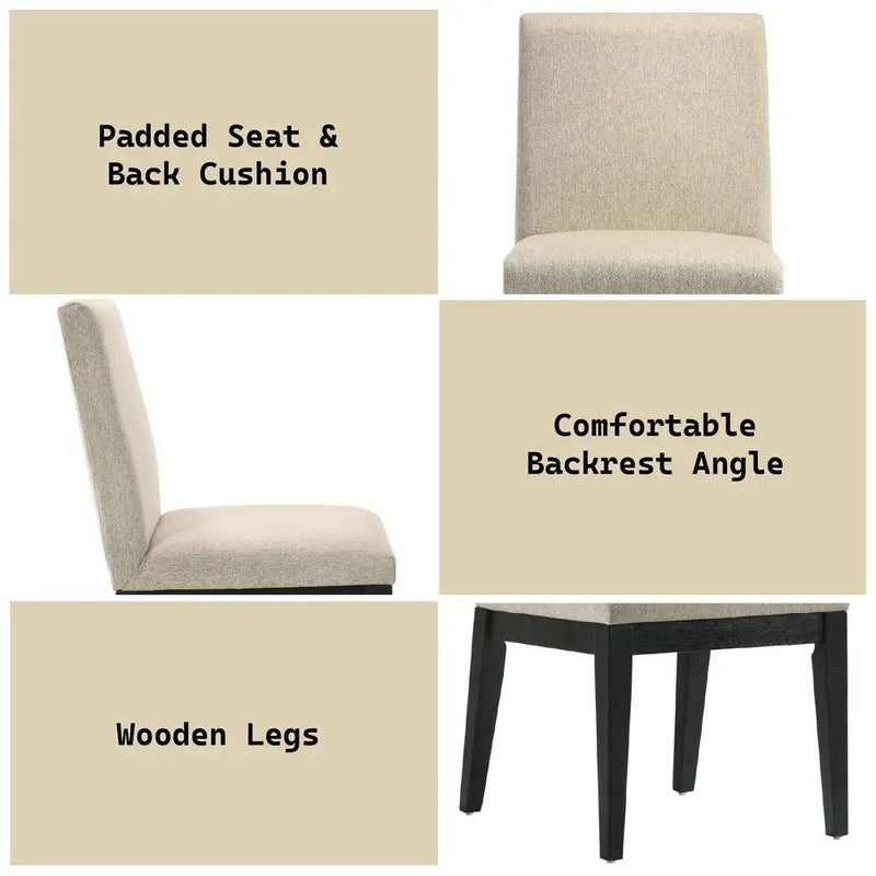 Froja - Side Chair (Set of 2) - Beige Fabric & Black by Unique Piece Furniture