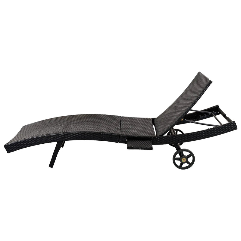 K&K 80'' Patio Wicker Chaise Lounge Chairs Set of 2 by HouseOfZazla