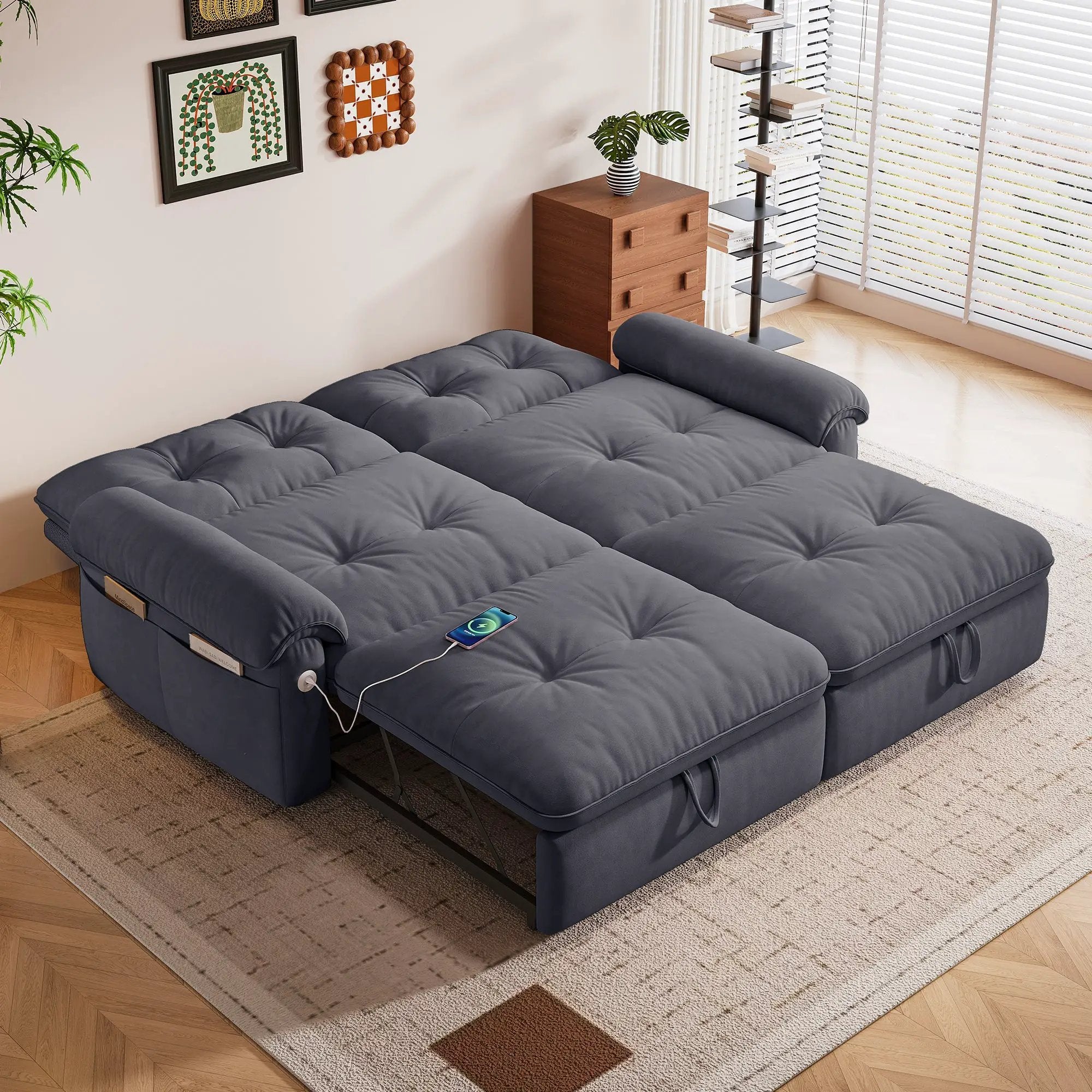 77-Inch Convertible Sofa Bed by HouseOfZazla