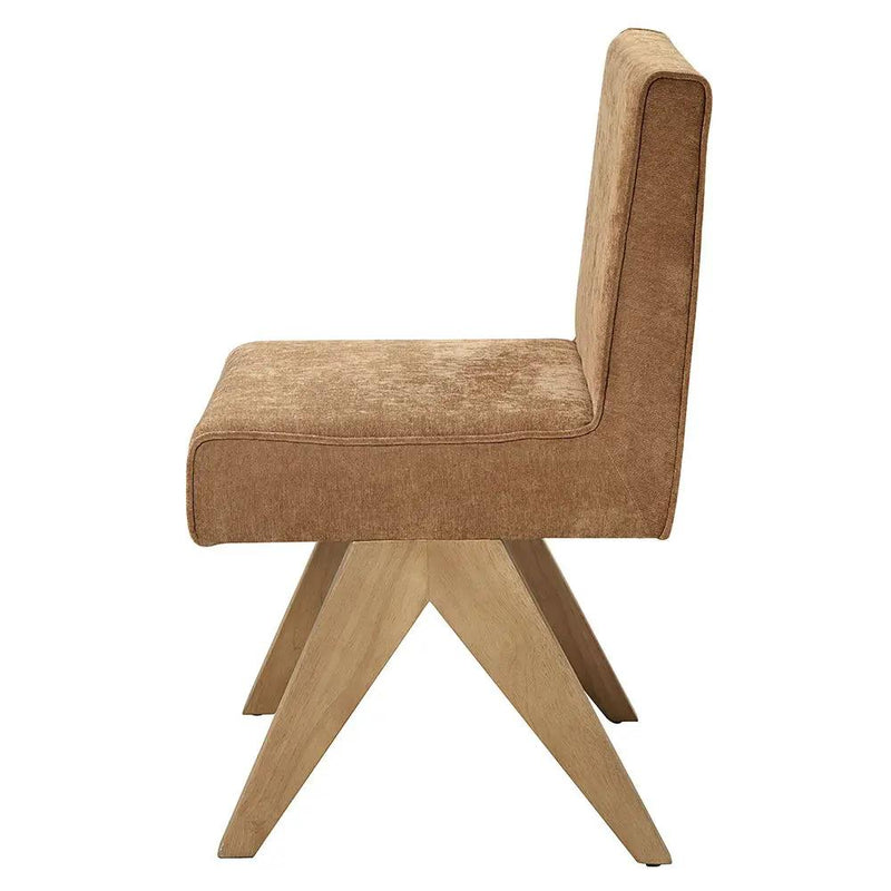 Zoey - Side Chair (Set of 2) - Chocolate Chenille & Oak by Unique Piece Furniture