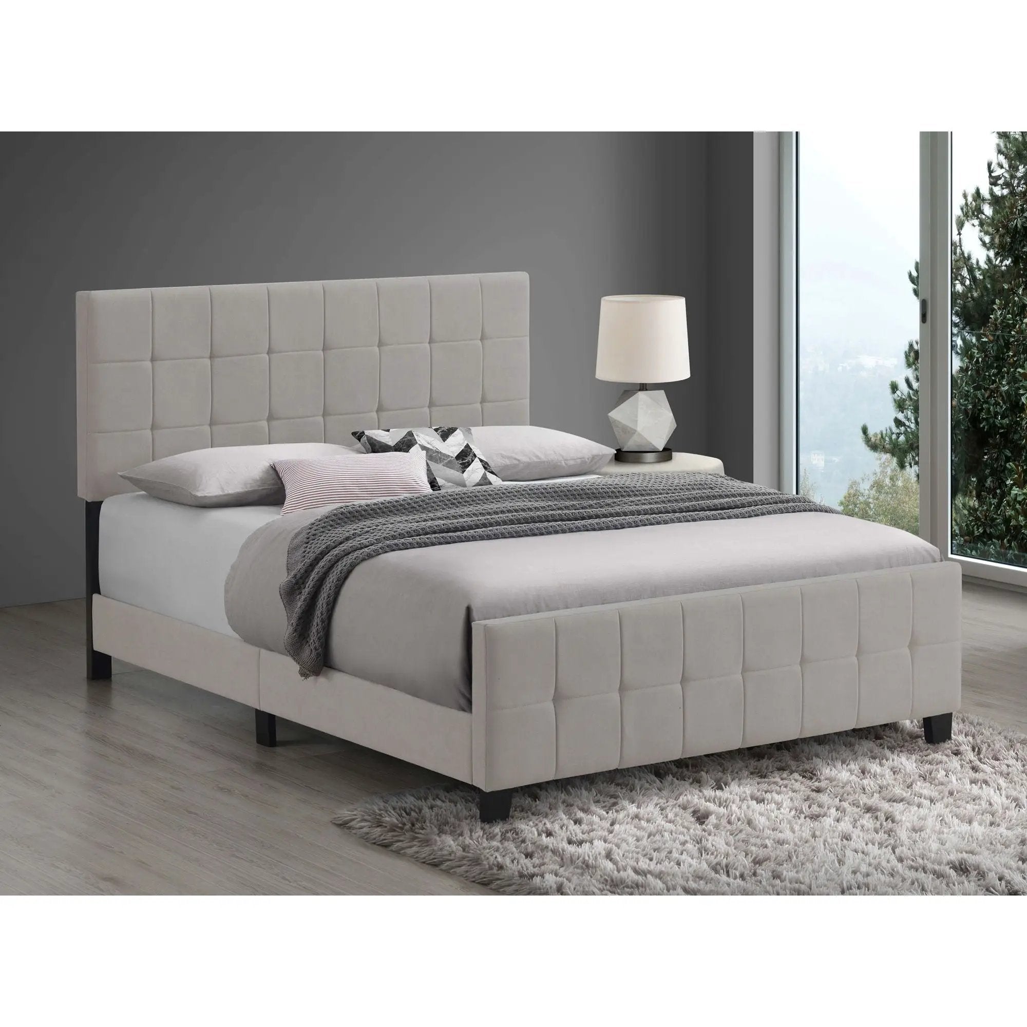 Destiny - Eastern King Panel Bed - Beige by HouseOfZazla