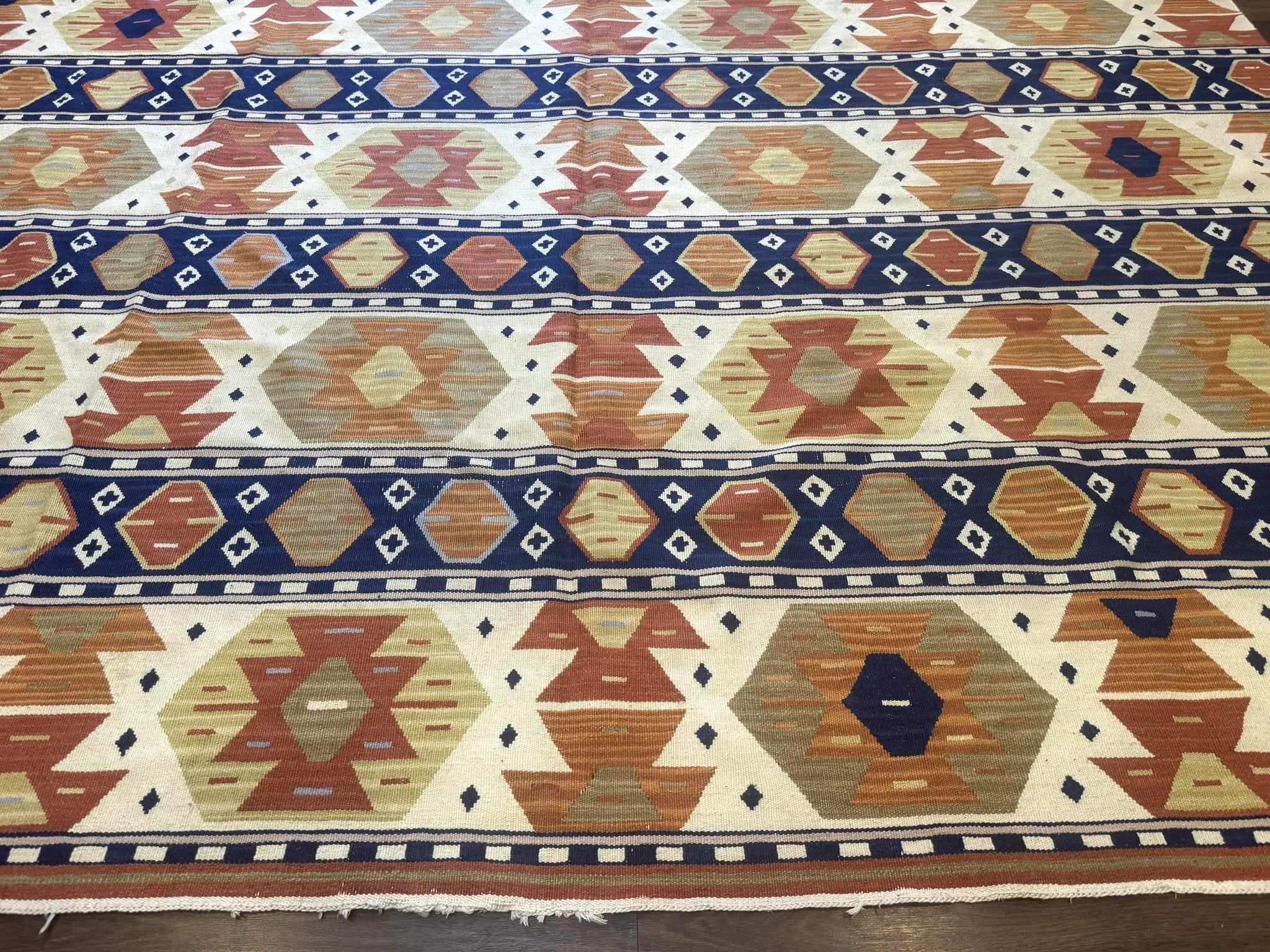 Turkish Kilim Rug 8x11, Handmade, Wool, Nourison Rug by Jewel Rugs