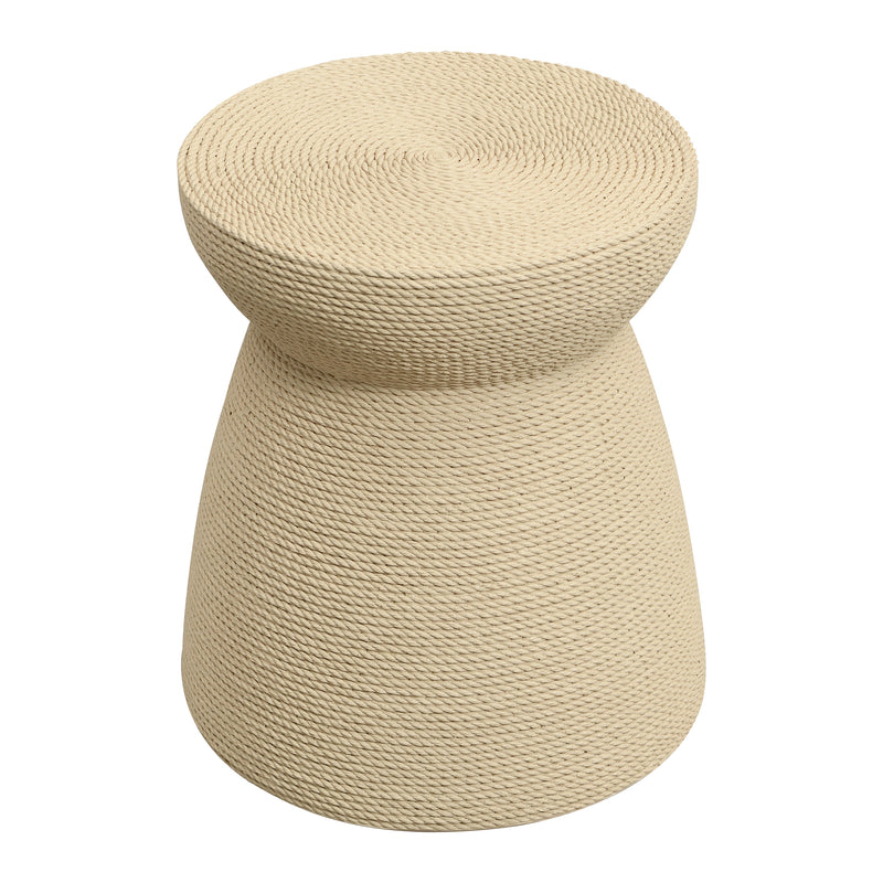 Simulated Rattan Side Table with Magnesium Oxide Construction - Neutral, photo 7 of 10