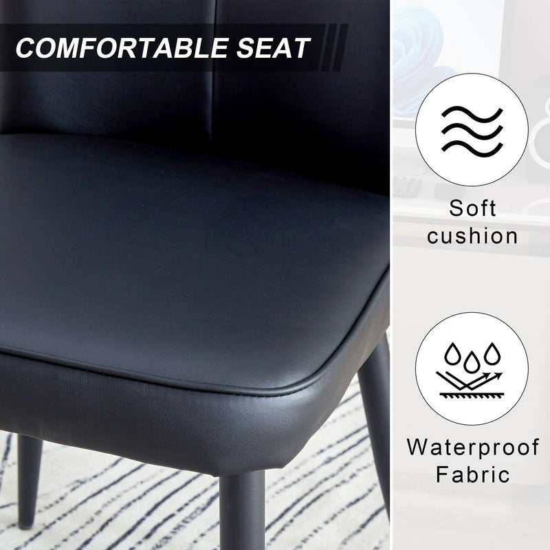 Modern Chair Set 4 Pieces With Vertical Backrest Design For Kitchen And Living Rooms - Black by HouseOfZazla