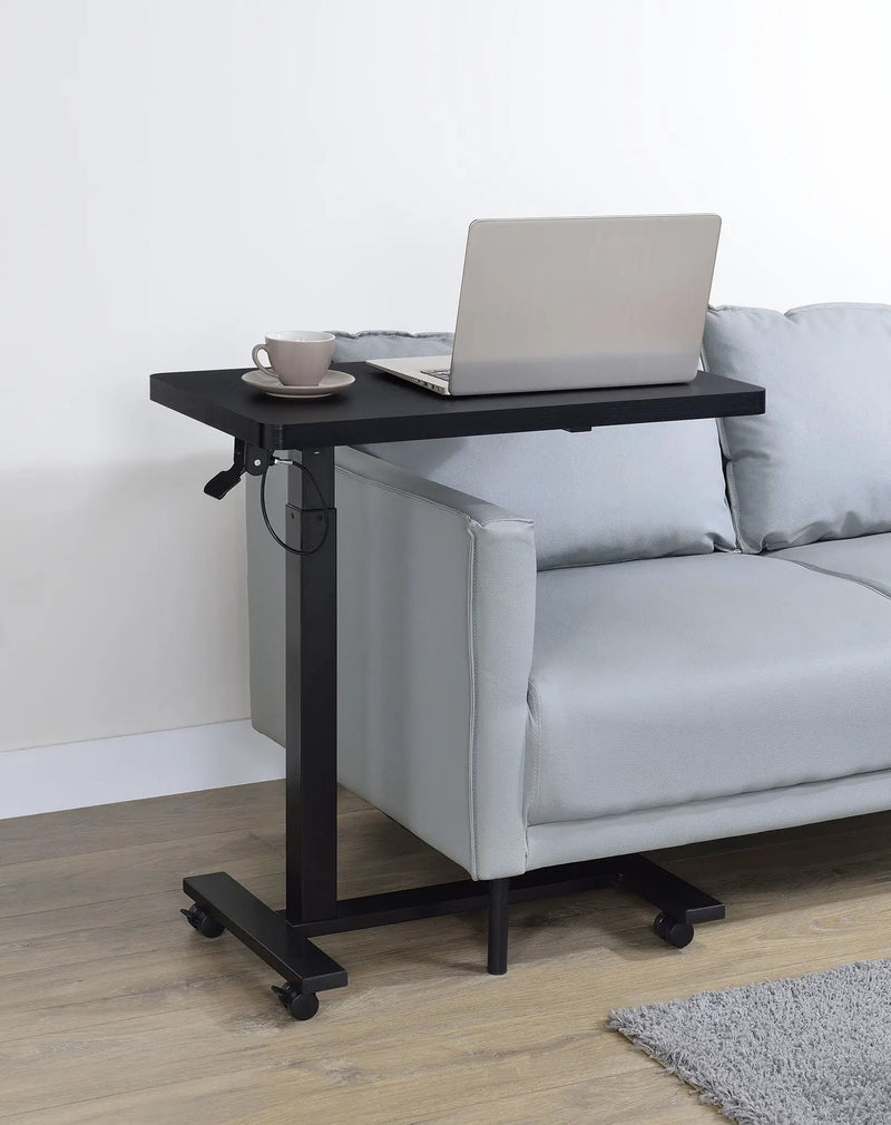 Westpark Pneumatic Adjustable C-Shape Side Table with Casters Black by Unique Piece Furniture