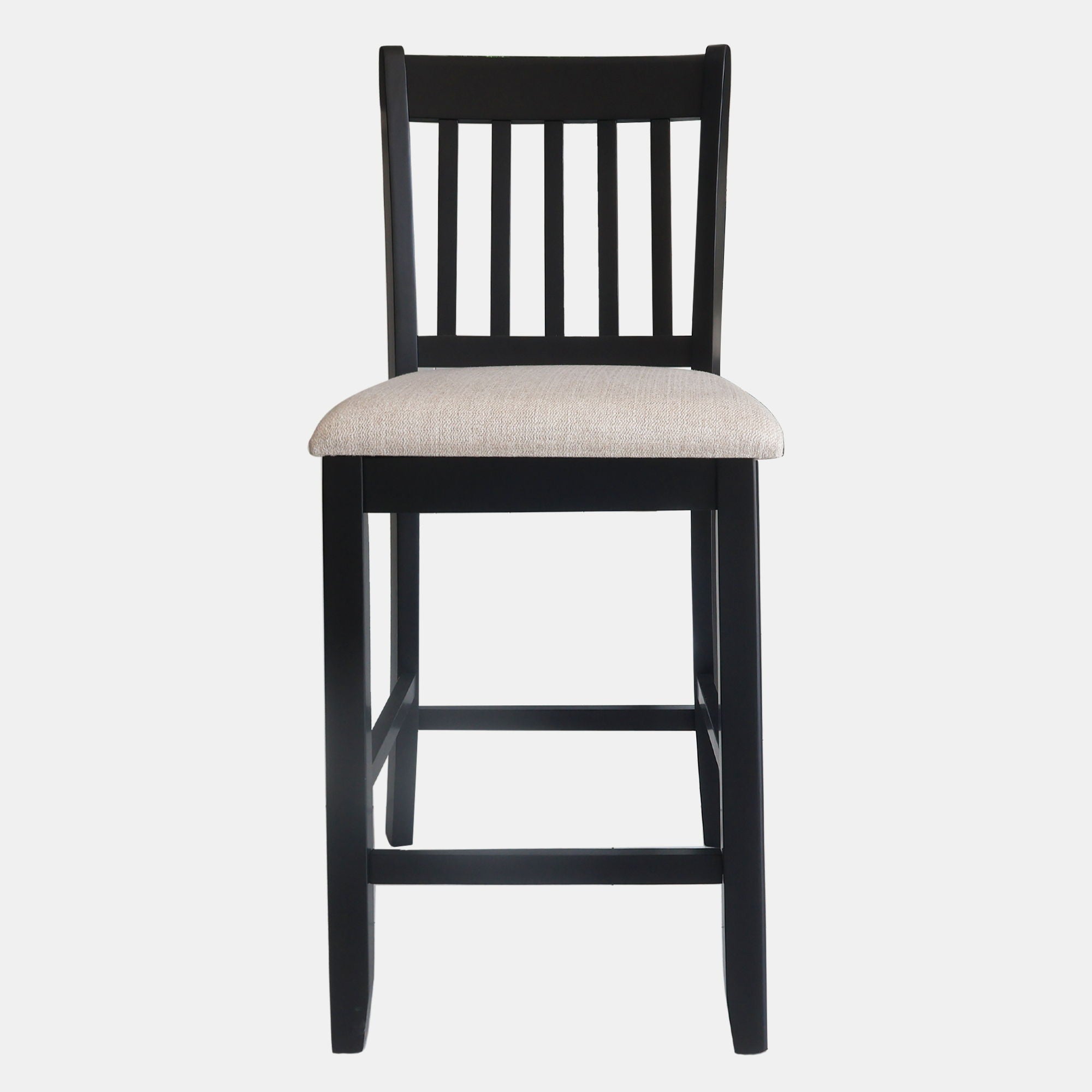 Transitional Rubberwood Dining Room Chairs (Set of 2) With Slatted Back - Black by HouseOfZazla