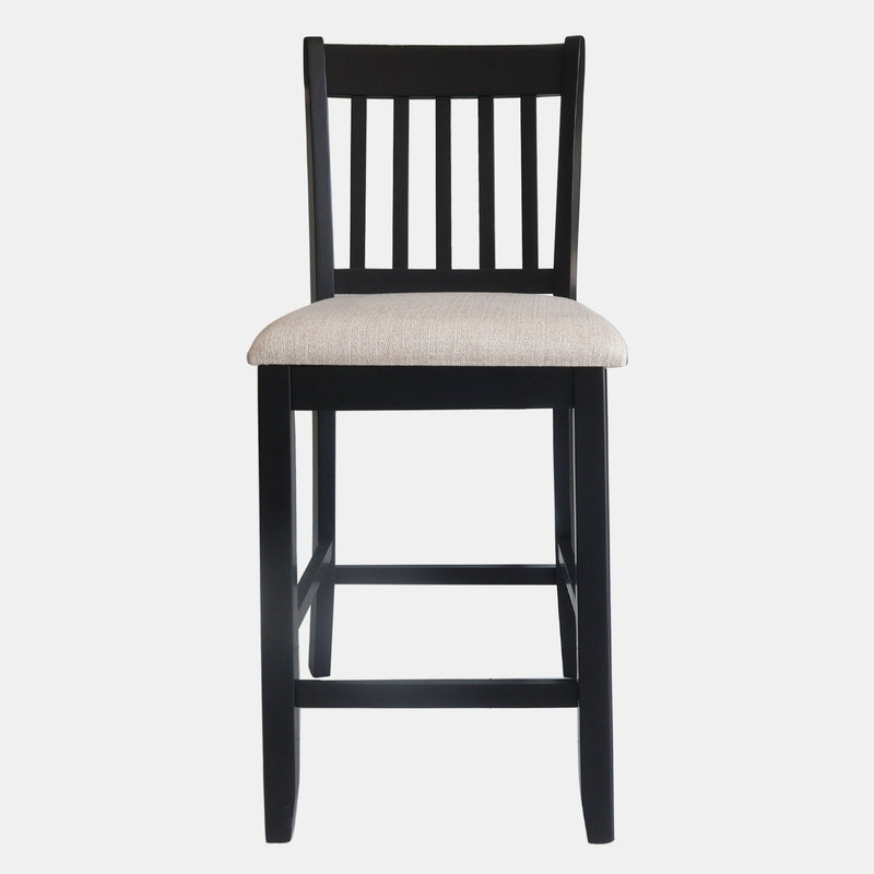Transitional Rubberwood Dining Room Chairs (Set of 2) With Slatted Back - Black by HouseOfZazla