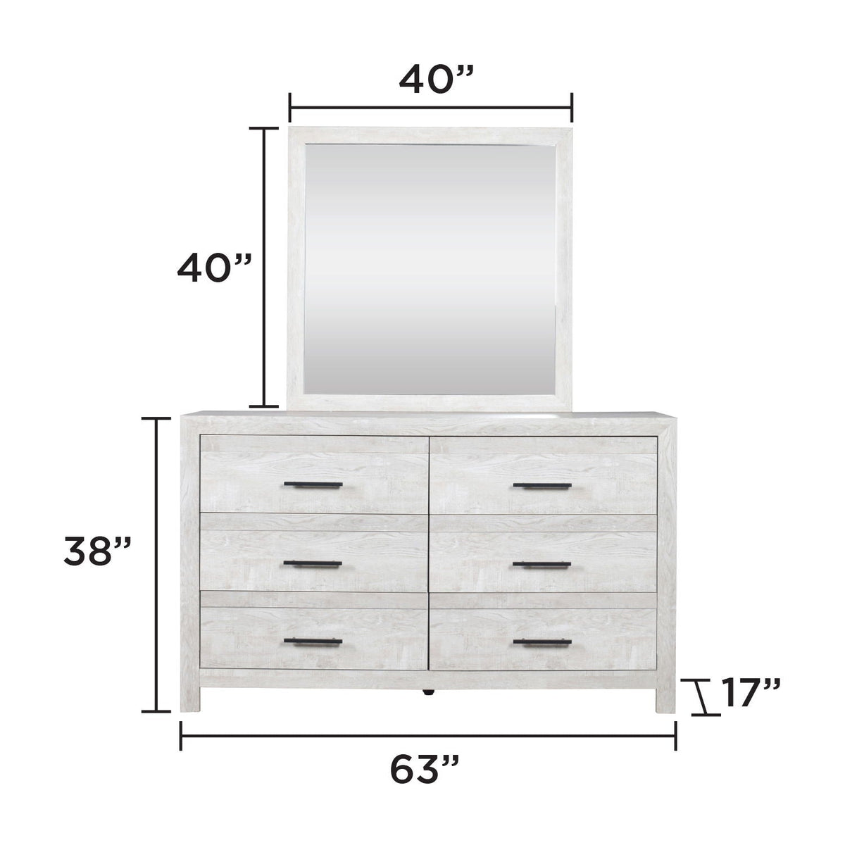 Square Mirror with Modern Wood Frame - Dark Gray or Light Brown, photo 5 of 10