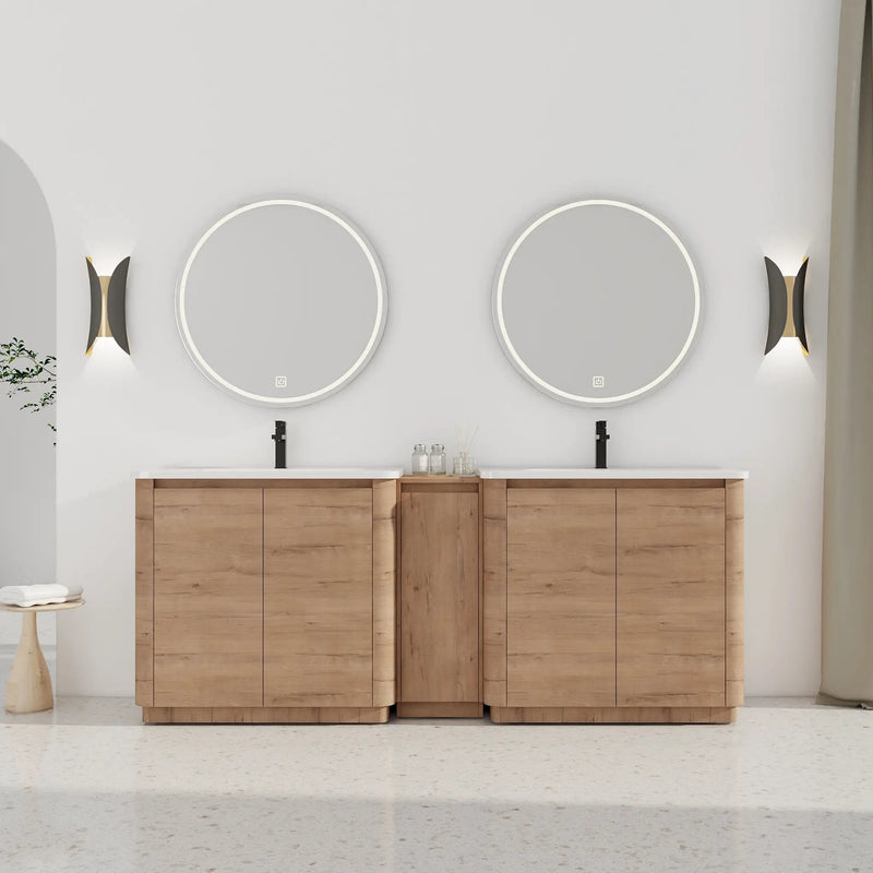 84'' Freestanding Bathroom Vanity with Ceramic Sink by HouseOfZazla