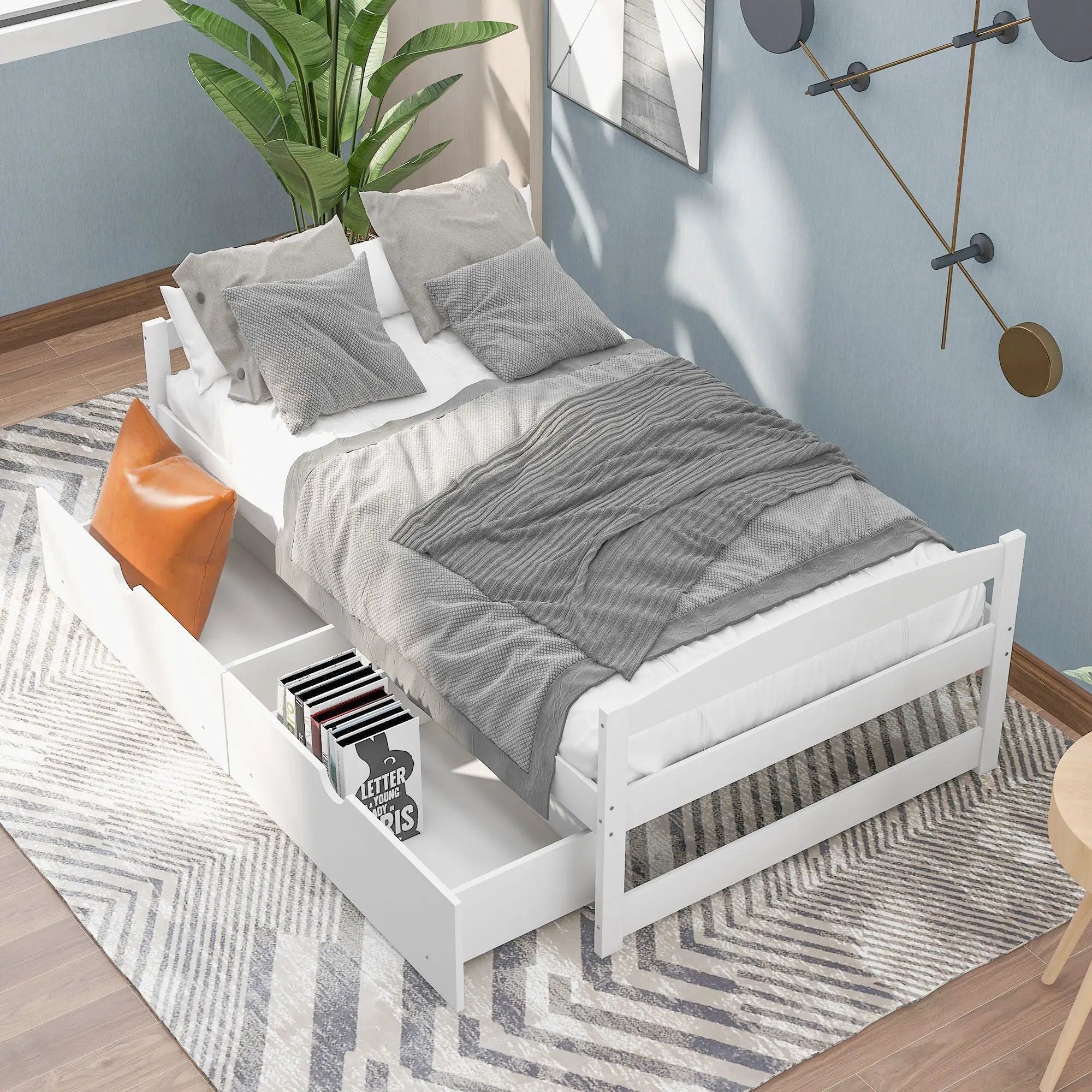 Platform Bed With 2 Drawers by Unique Piece Furniture