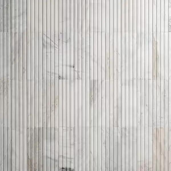 Open Box MSI Arabescato Venato White 4 in. x 12 in. Fluted Honed Marble Mosaic Wall Tile (4.95 sq. ft./Case)