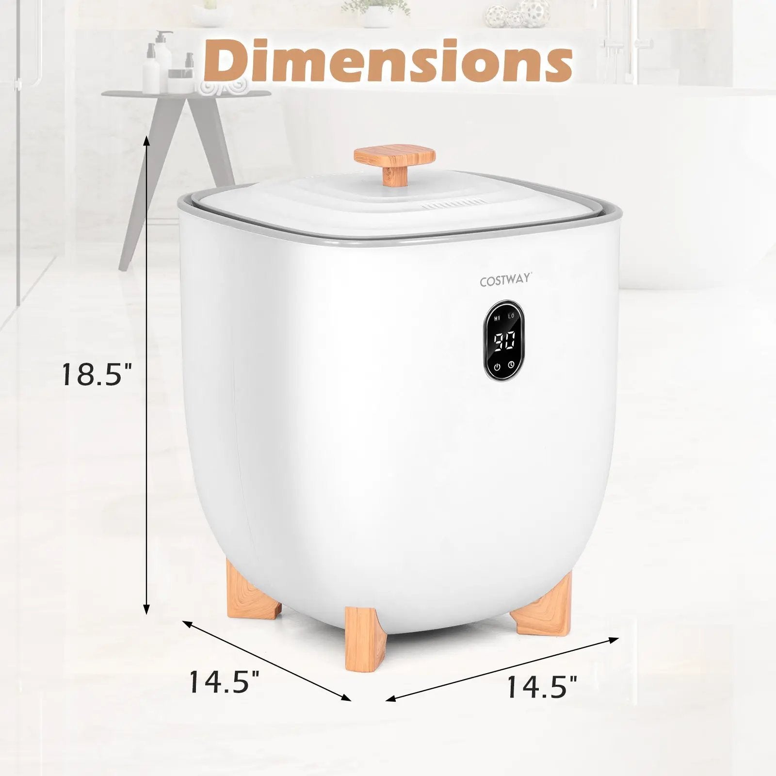 25L Towel Warmer Bucket with 2 Temperature Settings and Auto Shut Off-White by DirectDeals