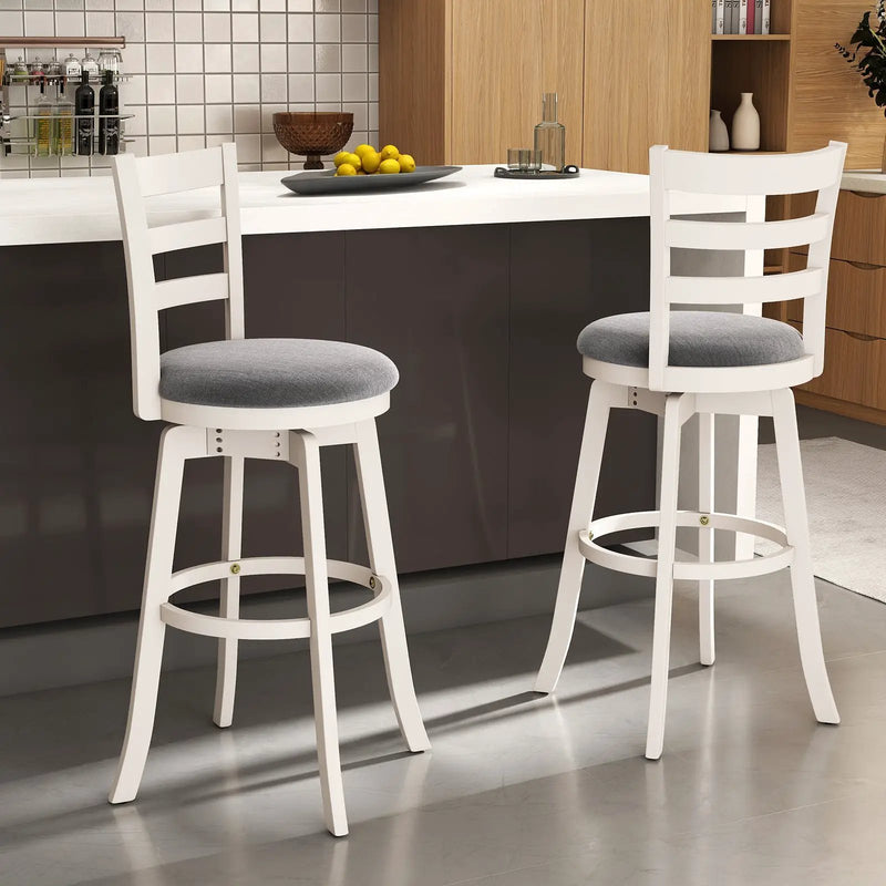 25"/30.5" Swivel Barstools Set of 2 360¬∞ Rotating Bar/Counter Height Chairs with Upholstered Seat by DirectDeals