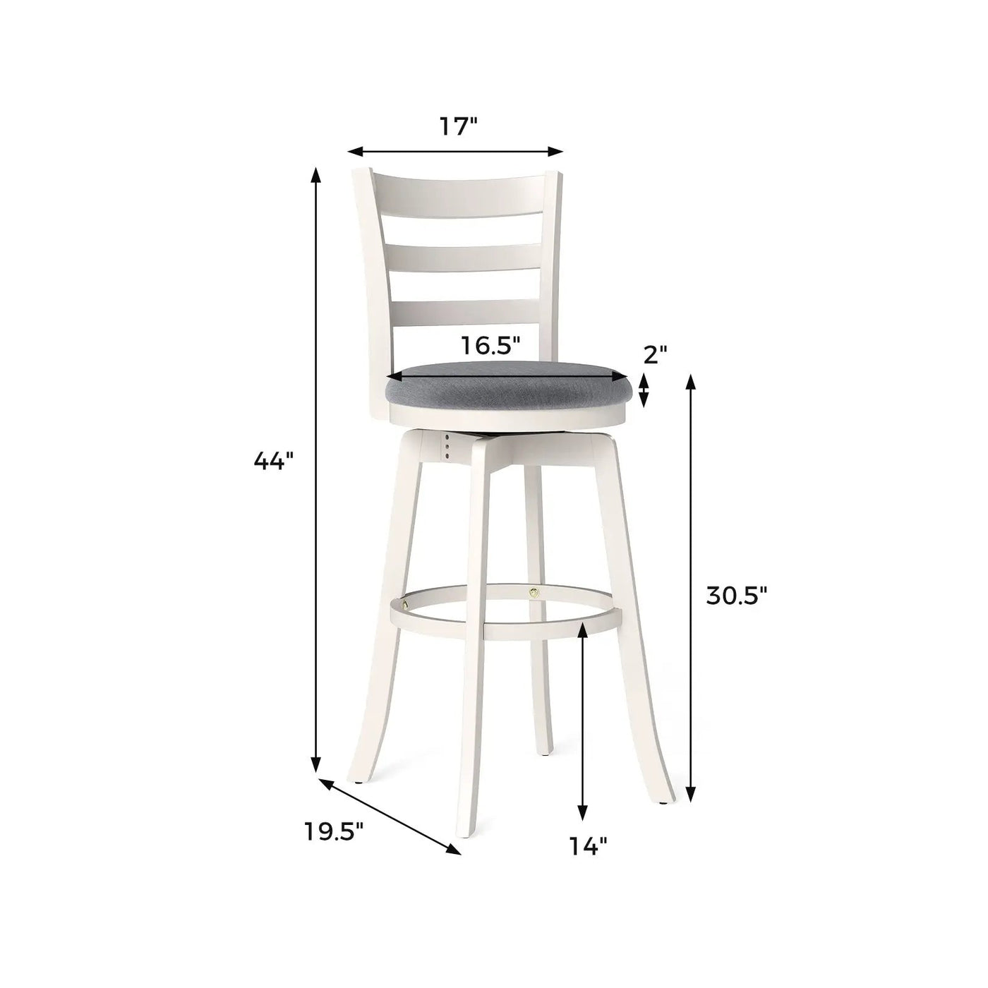 25"/30.5" Swivel Barstools Set of 2 360¬∞ Rotating Bar/Counter Height Chairs with Upholstered Seat by DirectDeals