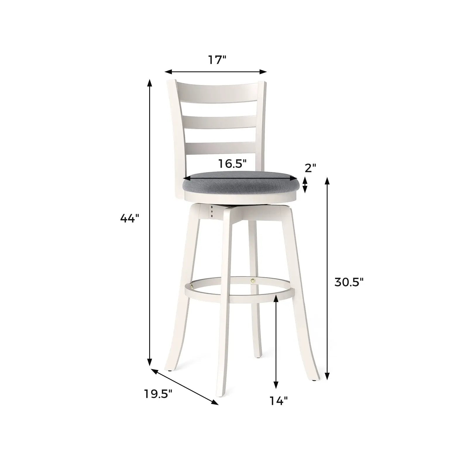 25"/30.5" Swivel Barstools Set of 2 360¬∞ Rotating Bar/Counter Height Chairs with Upholstered Seat by DirectDeals