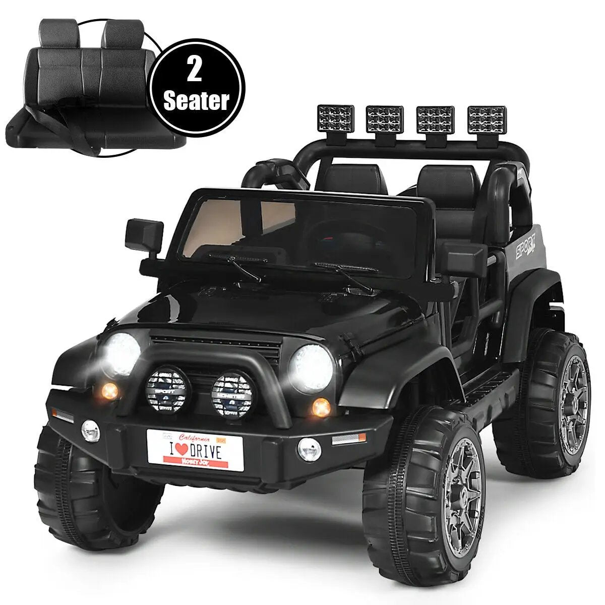 12V 2-Seater Ride on Car Truck with Remote Control and Storage Room by DirectDeals