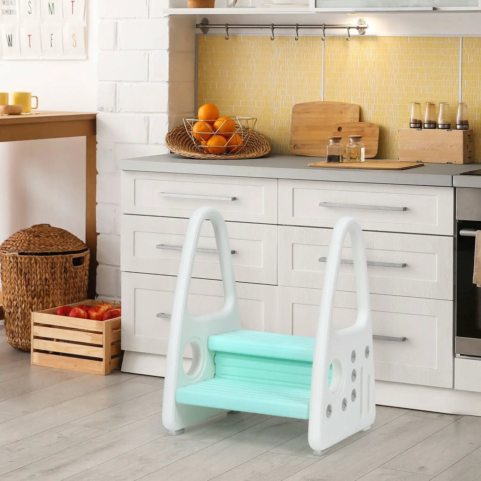 Kids Step Stool Learning Helper with Armrest for Kitchen Toilet Potty Training by DirectDeals